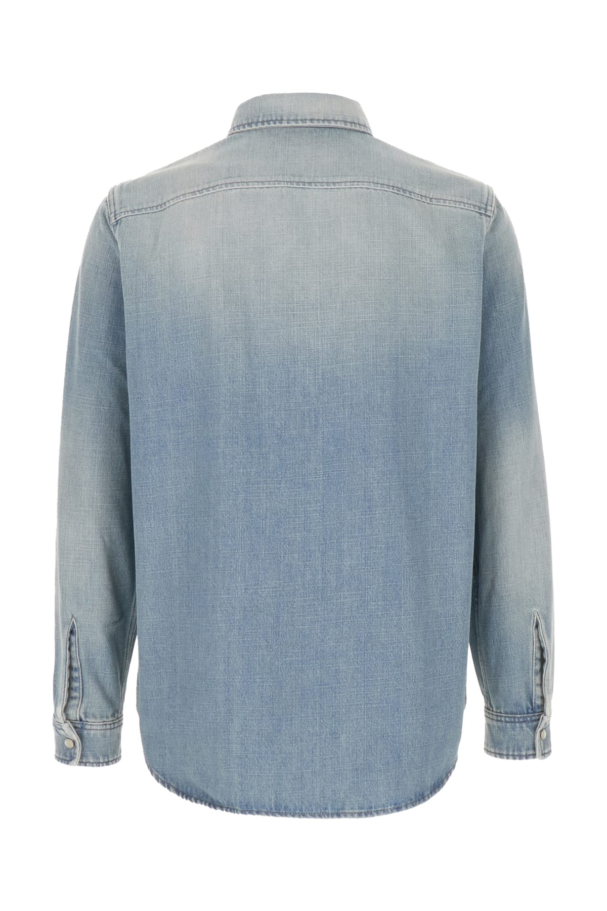 Shop Saint Laurent Denim Shirt In Light Japanese Lake