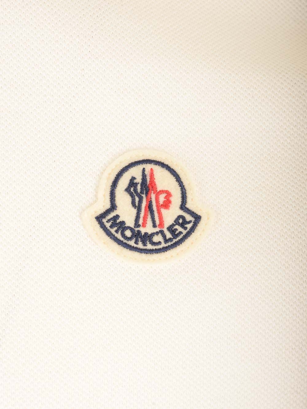 Shop Moncler Short Sleeve Polo In White