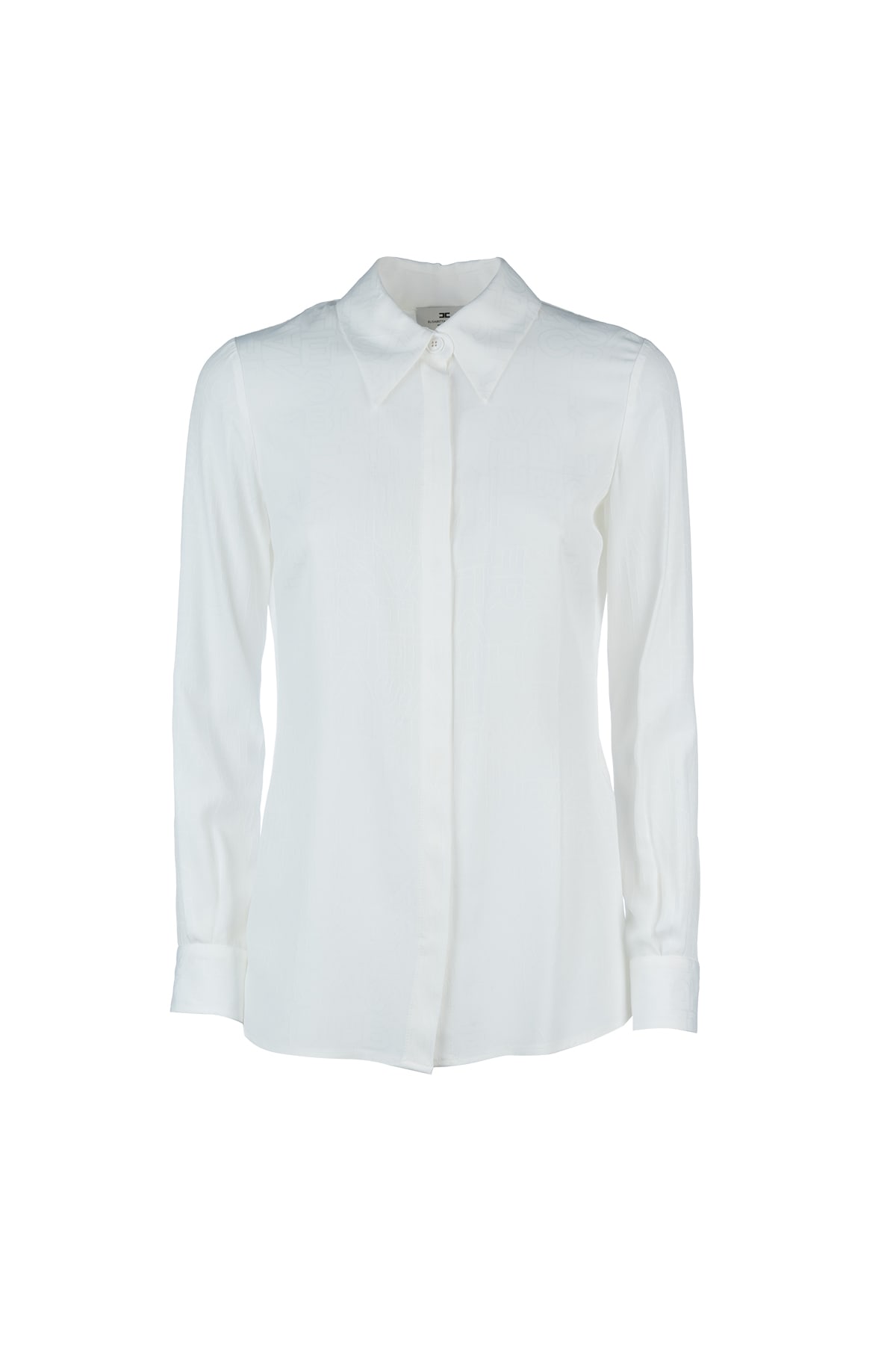 Elisabetta Franchi Shirts With Long Sleeves And Structured Collar In Avorio