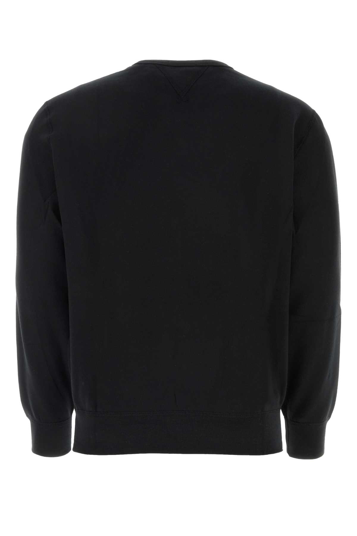Shop Polo Ralph Lauren Black Cotton Blend Oversize Sweatshirt In 001