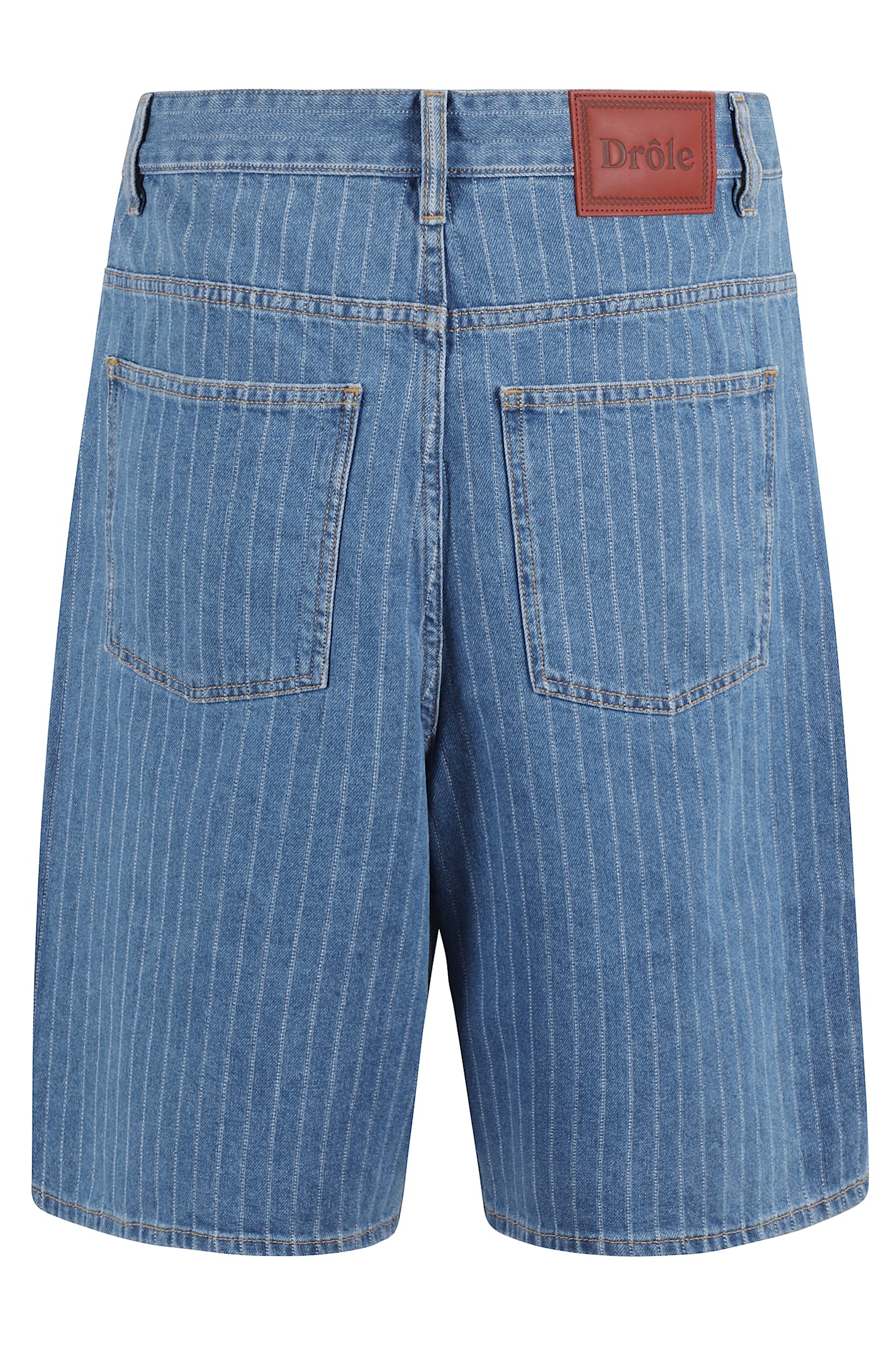 Drôle De Monsieur Le Short Baggy Rayures In Light Blue