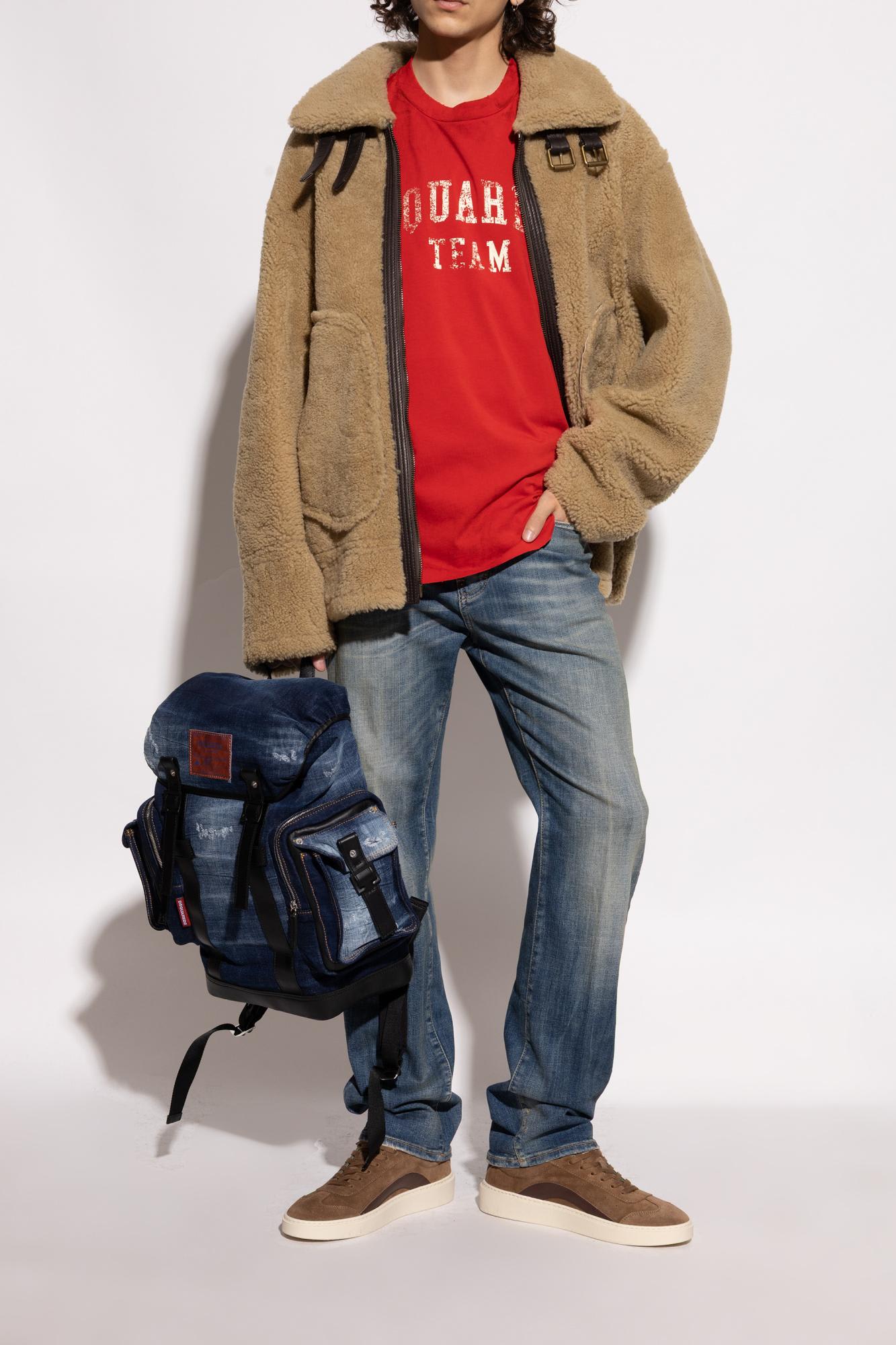 Dsquared2 Laced Sneaker With Patch With Logo In Brown