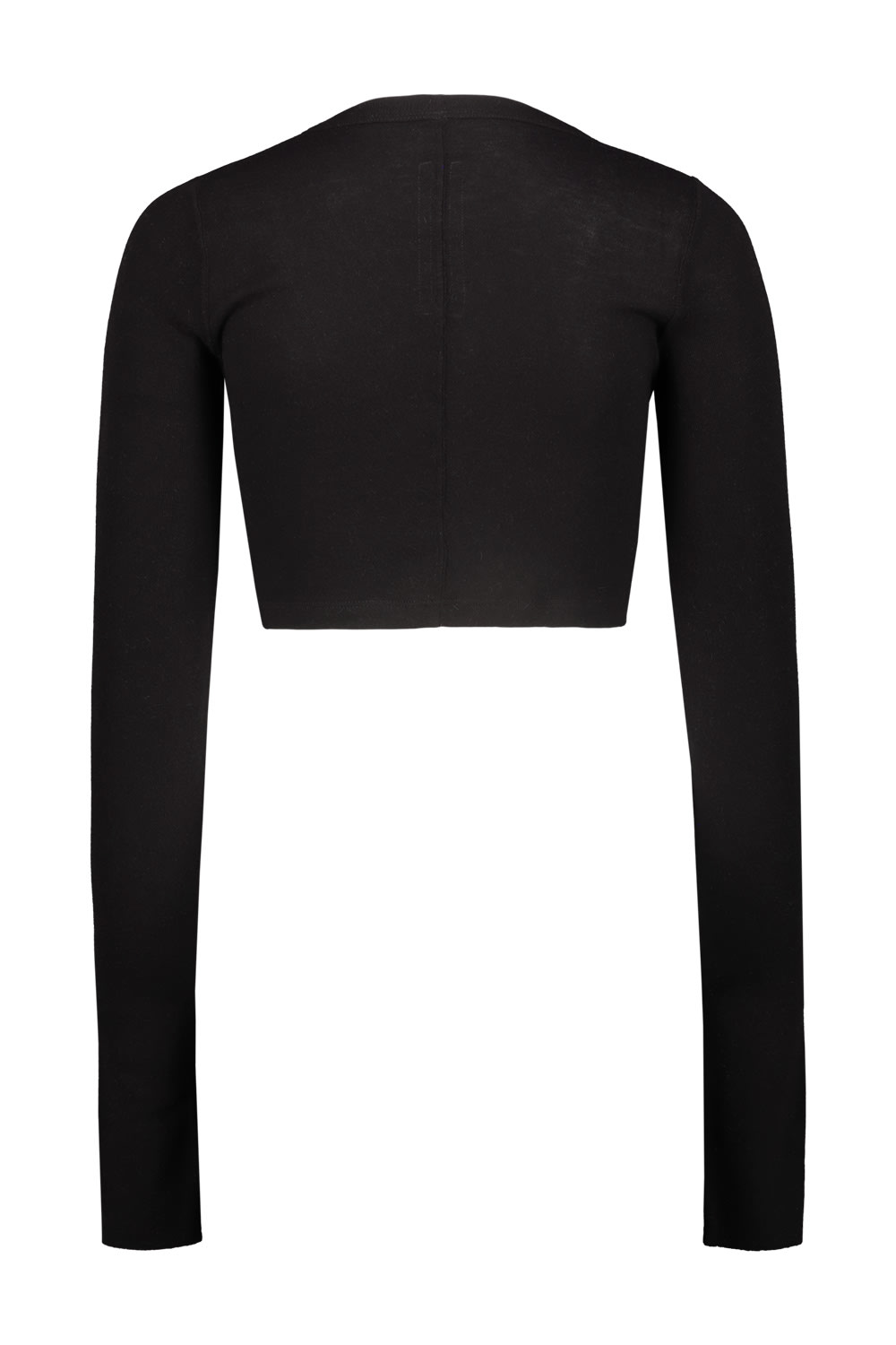 Shop Rick Owens Cropped Knit Tshirt In Black