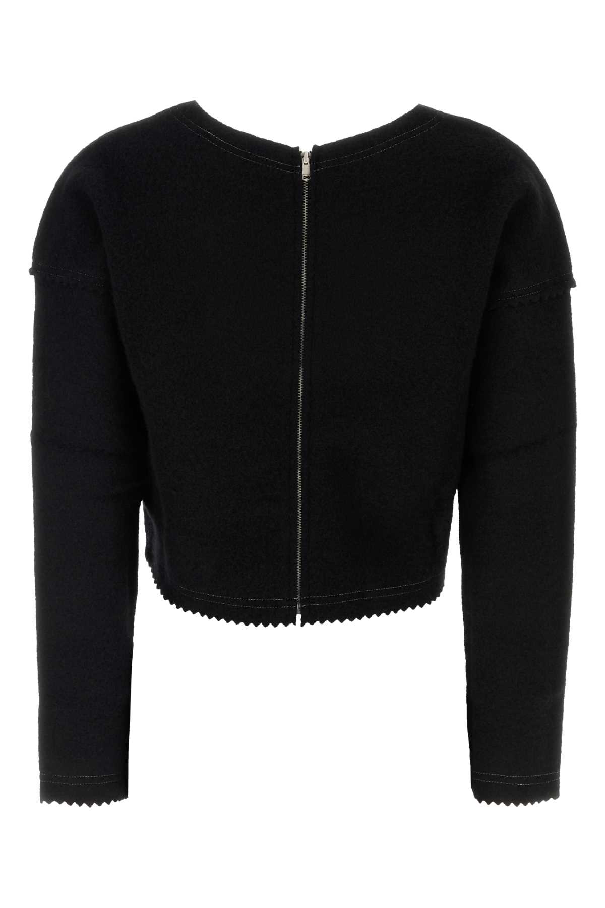 Shop Max Mara Black Wool Blend Crespo Sweater In Nero