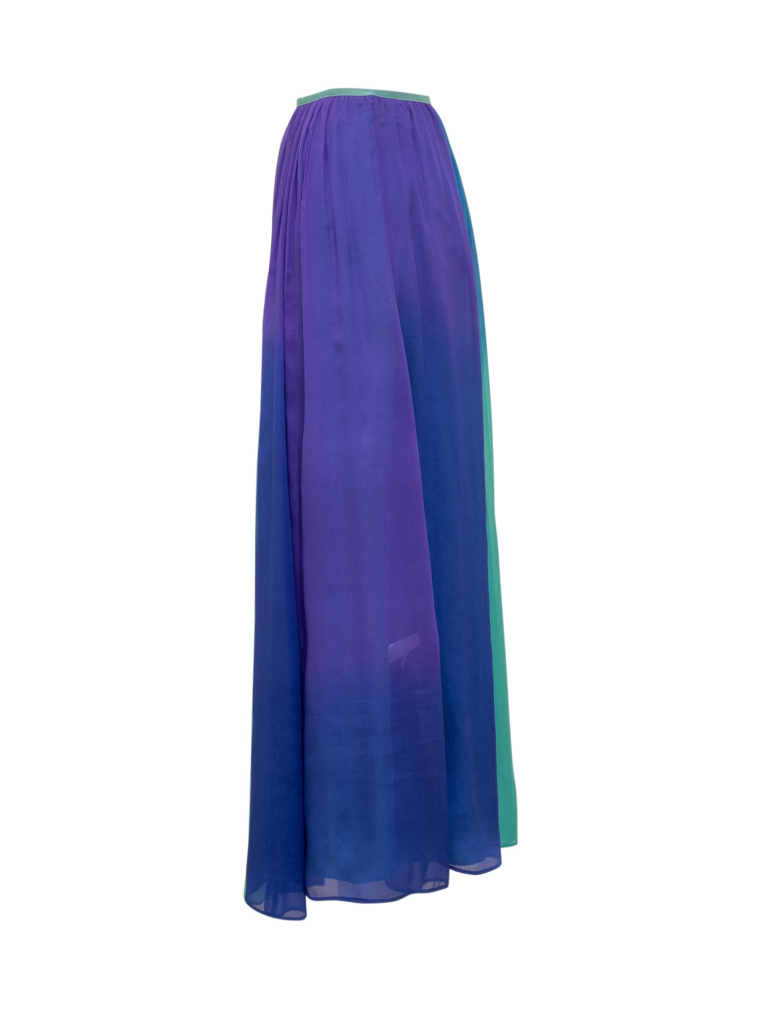 Shop Forte Forte Silk Shaded Skirt In Boreale