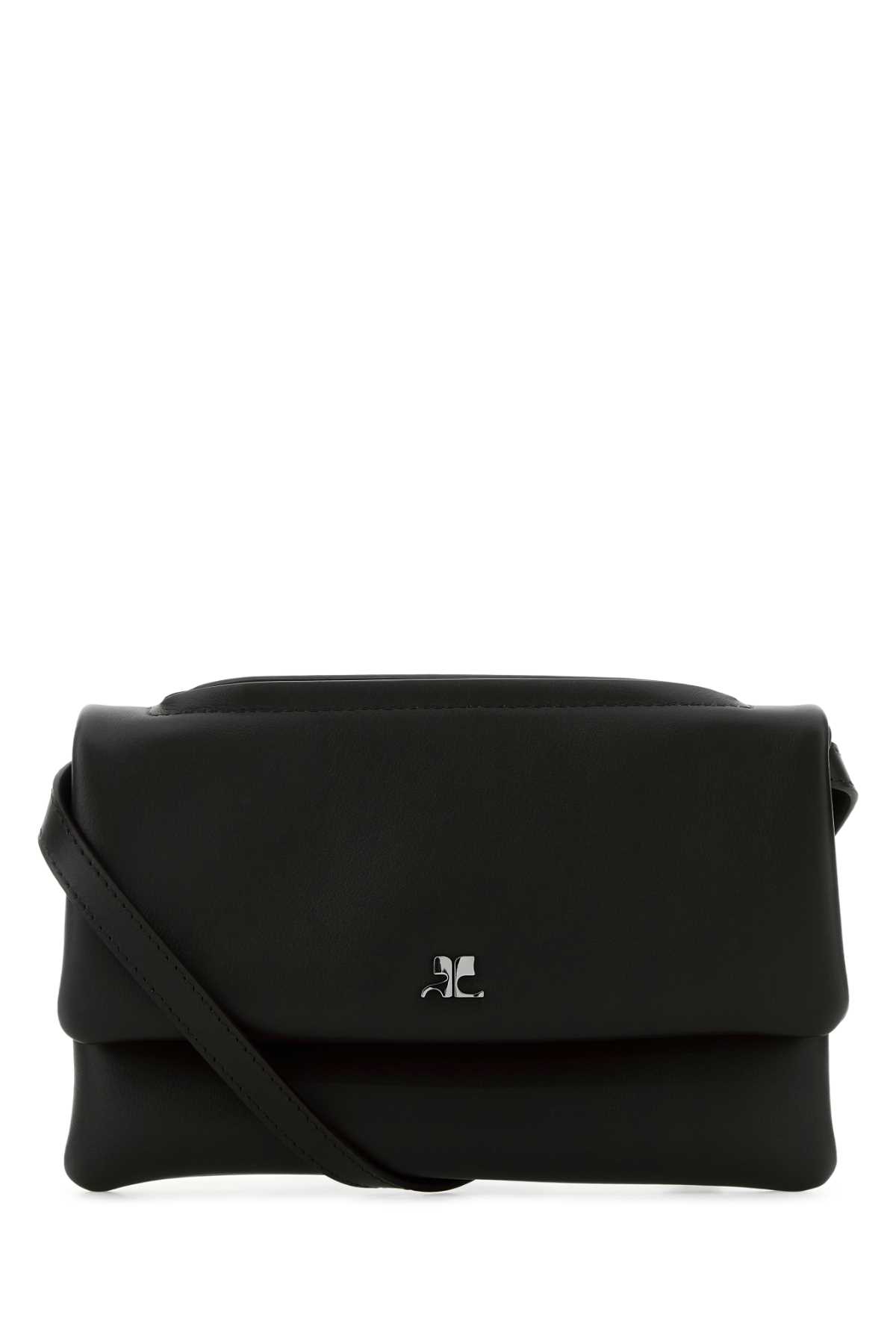 Courrèges Courreges Black Leather Shoulder Bag In Black