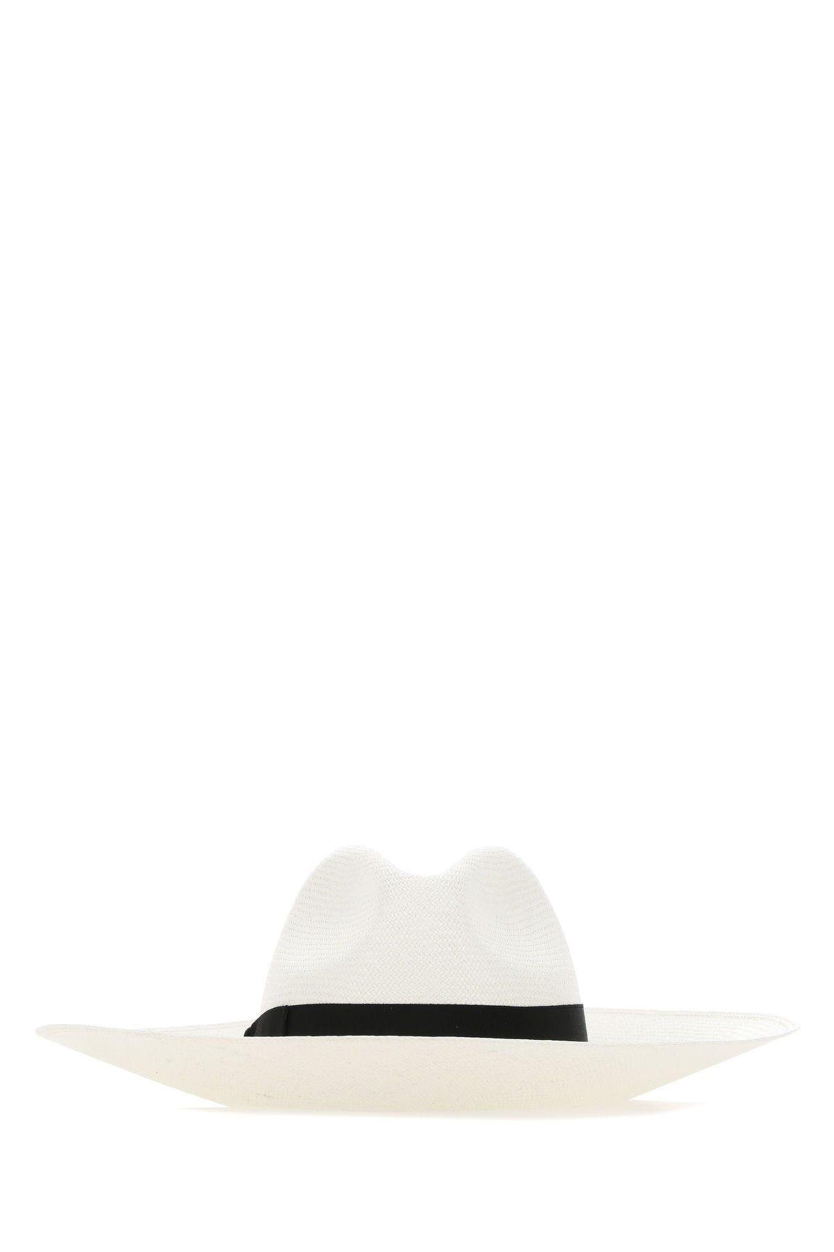 BORSALINO WHITE STRAW HAT