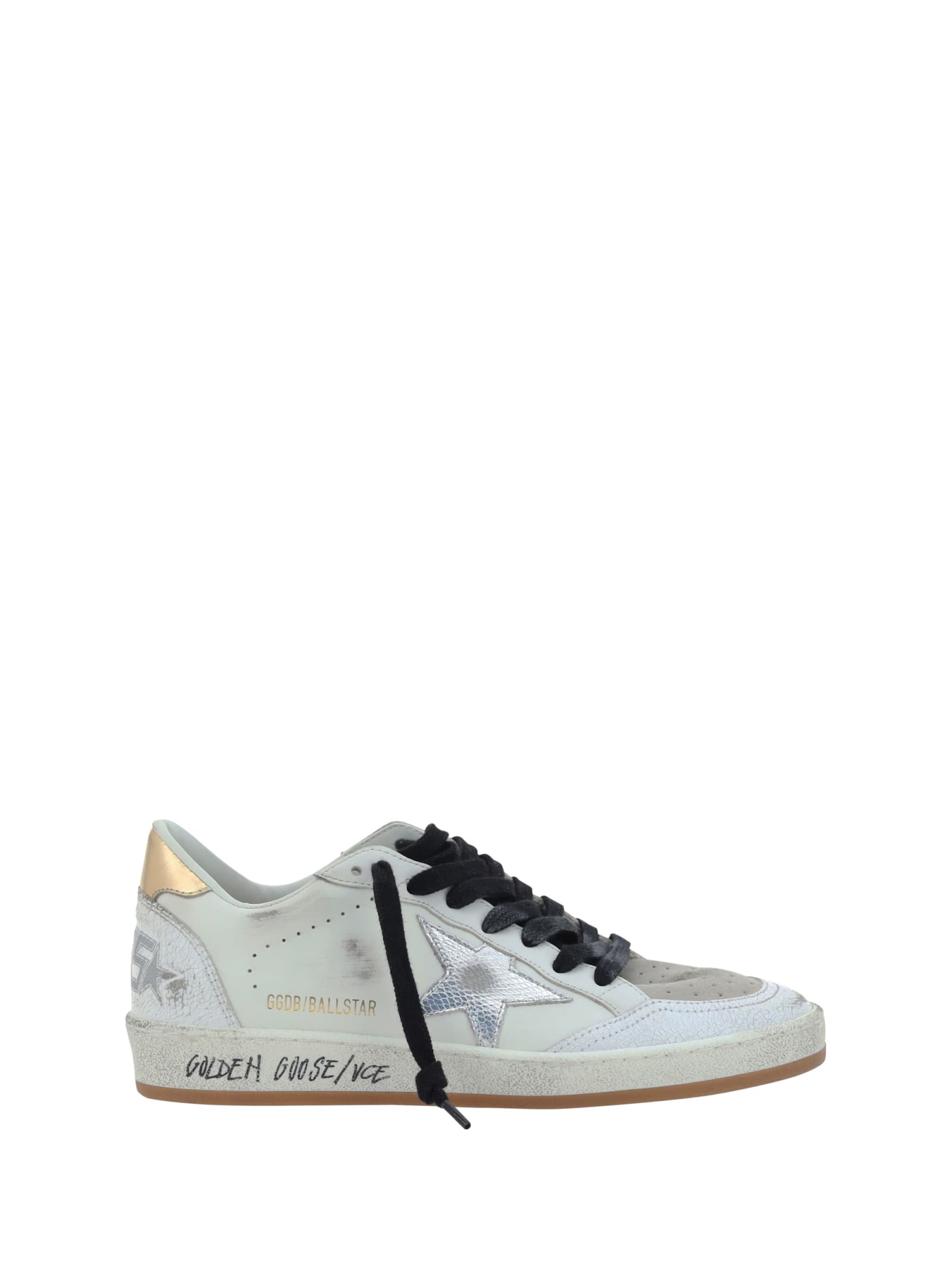 Shop Golden Goose Ballstar Sneakers In White