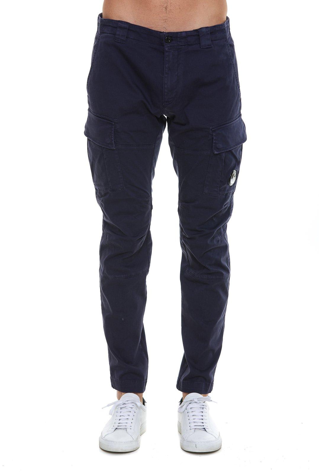 Shop C.p. Company Logo Patch Cargo Pants In Total Eclipse