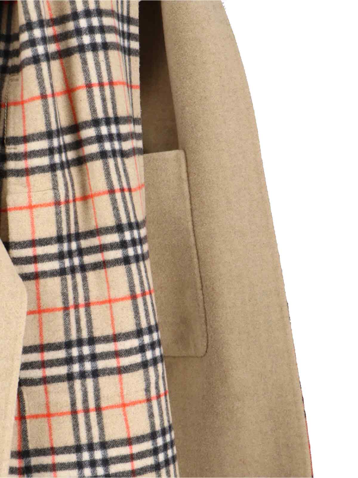 Burberry Women Reversible Wool Robe Coat In Brown
