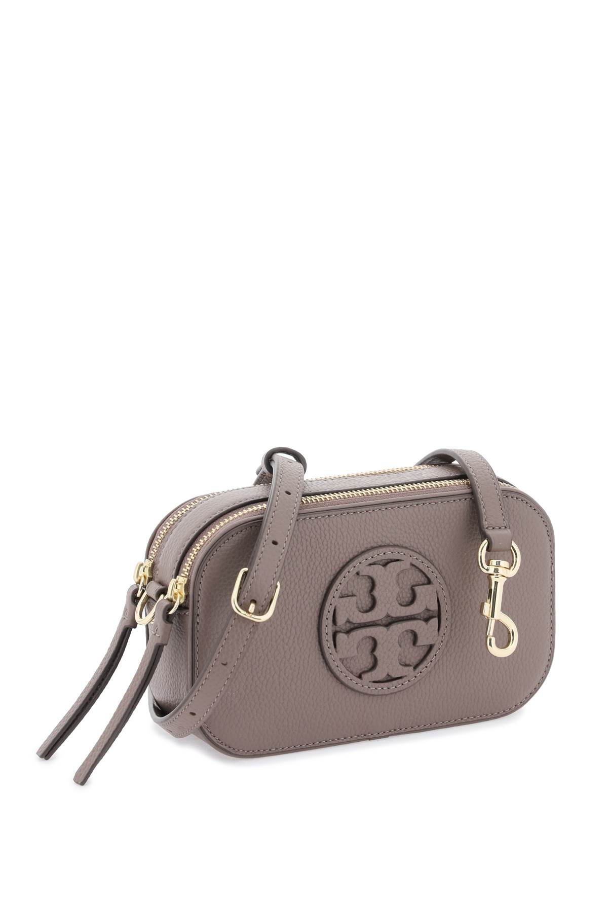 Shop Tory Burch Miller Mini Crossbody Bag In Grey