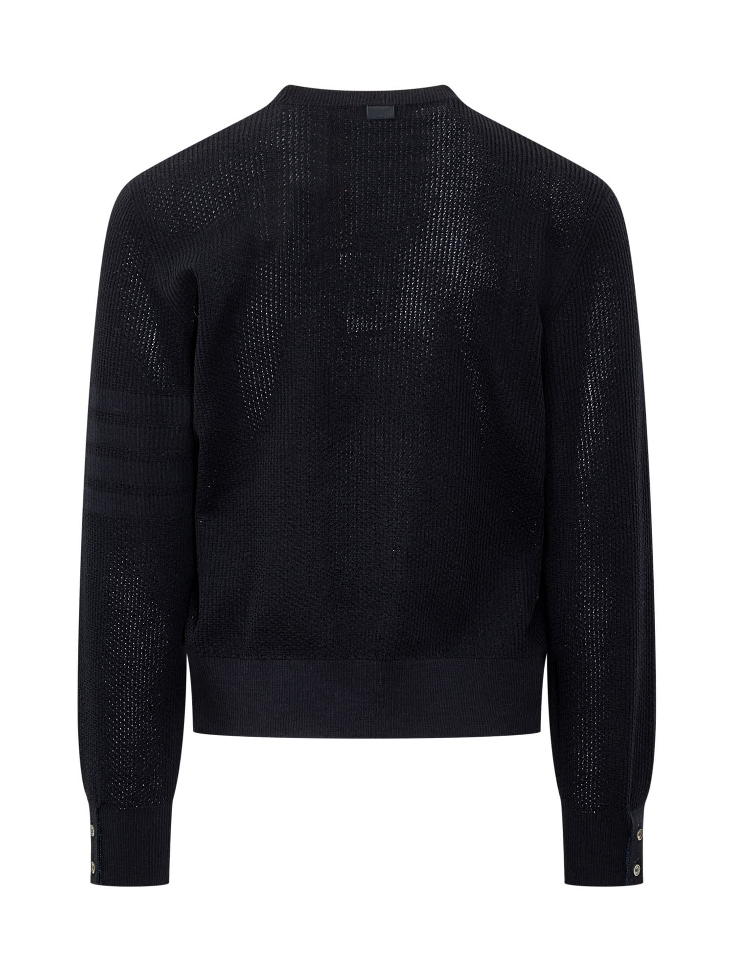 Thom Browne Virgin Wool 4bar Pullover In Navy