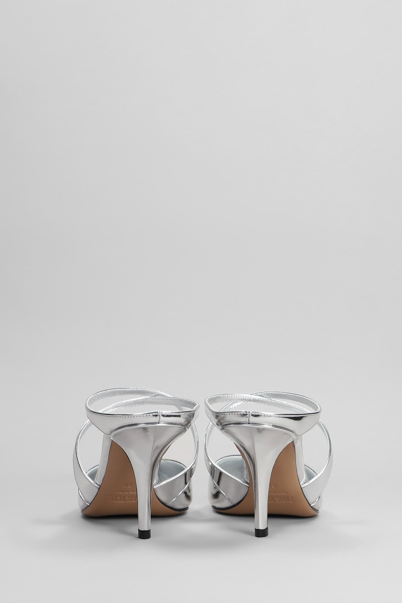 Paris Texas Laila Mule 75 Slipper-mule In Silver Leather In Silver