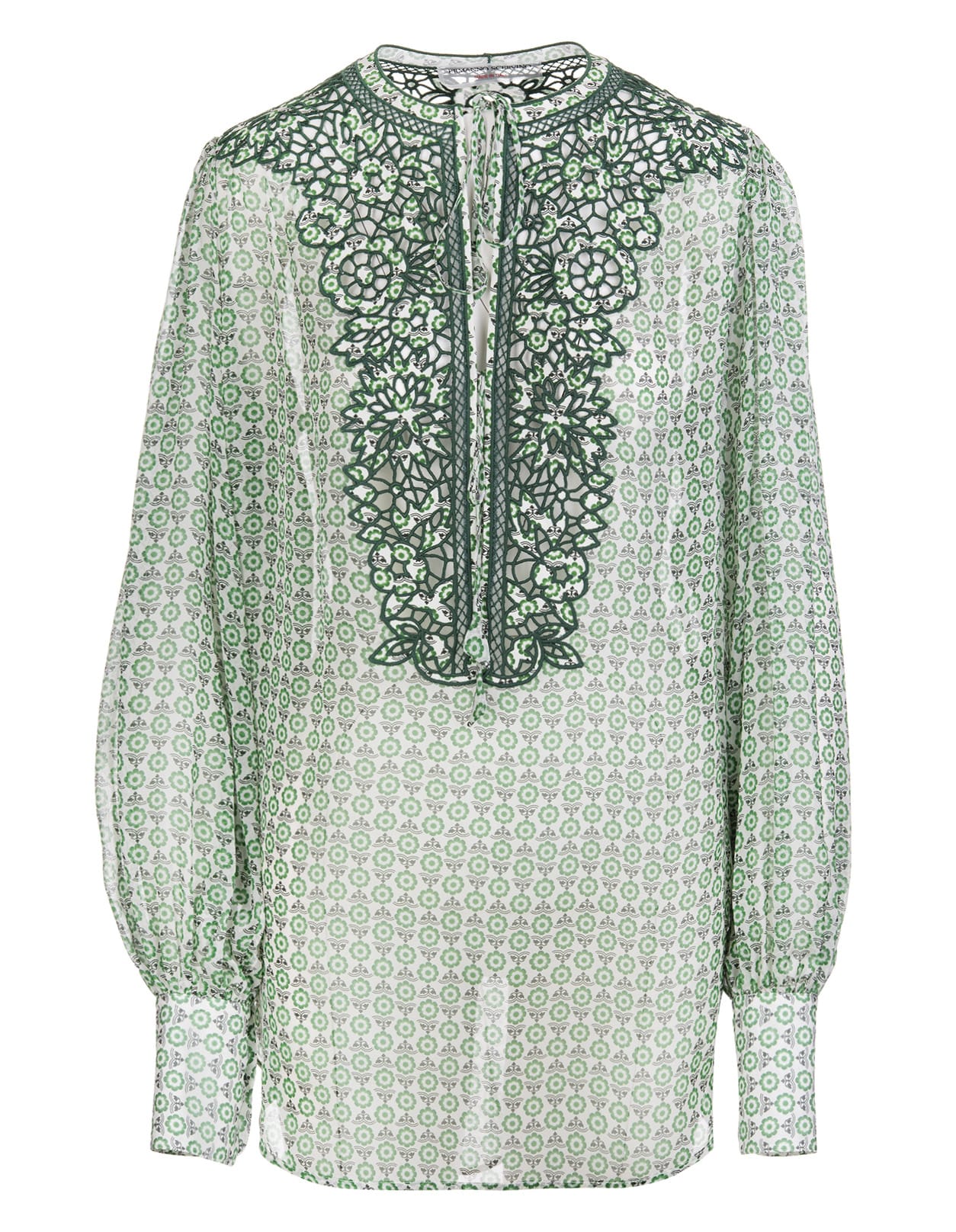 Ermanno Scervino Green Shirt With Intaglio Embroidery