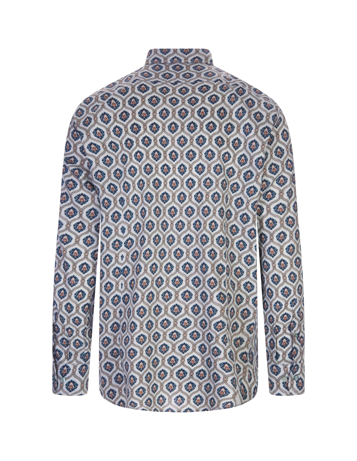 Shop Etro White Shirt With Blue Tie Pattern