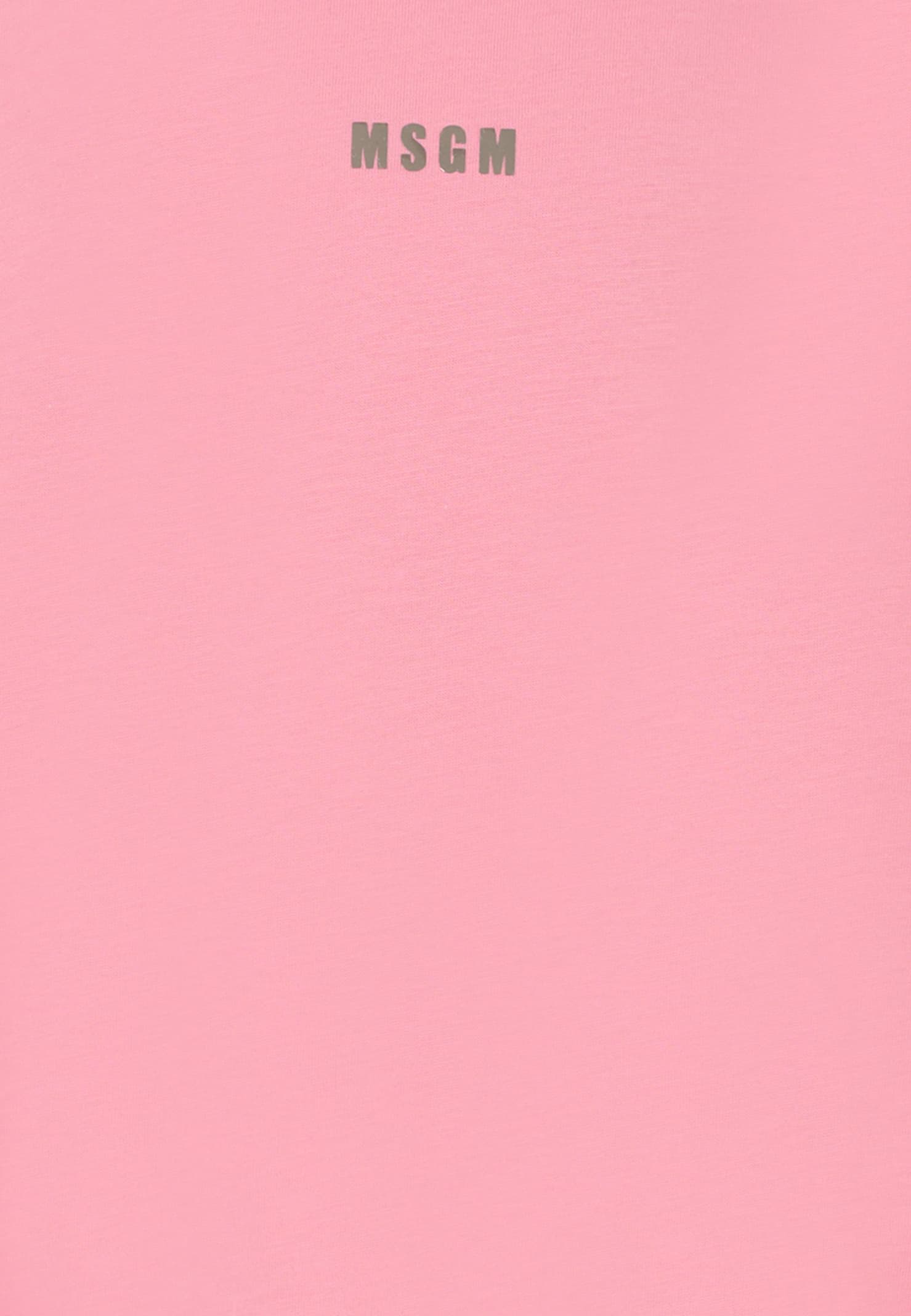 Msgm Mock-neck Logo-print Top In Pink