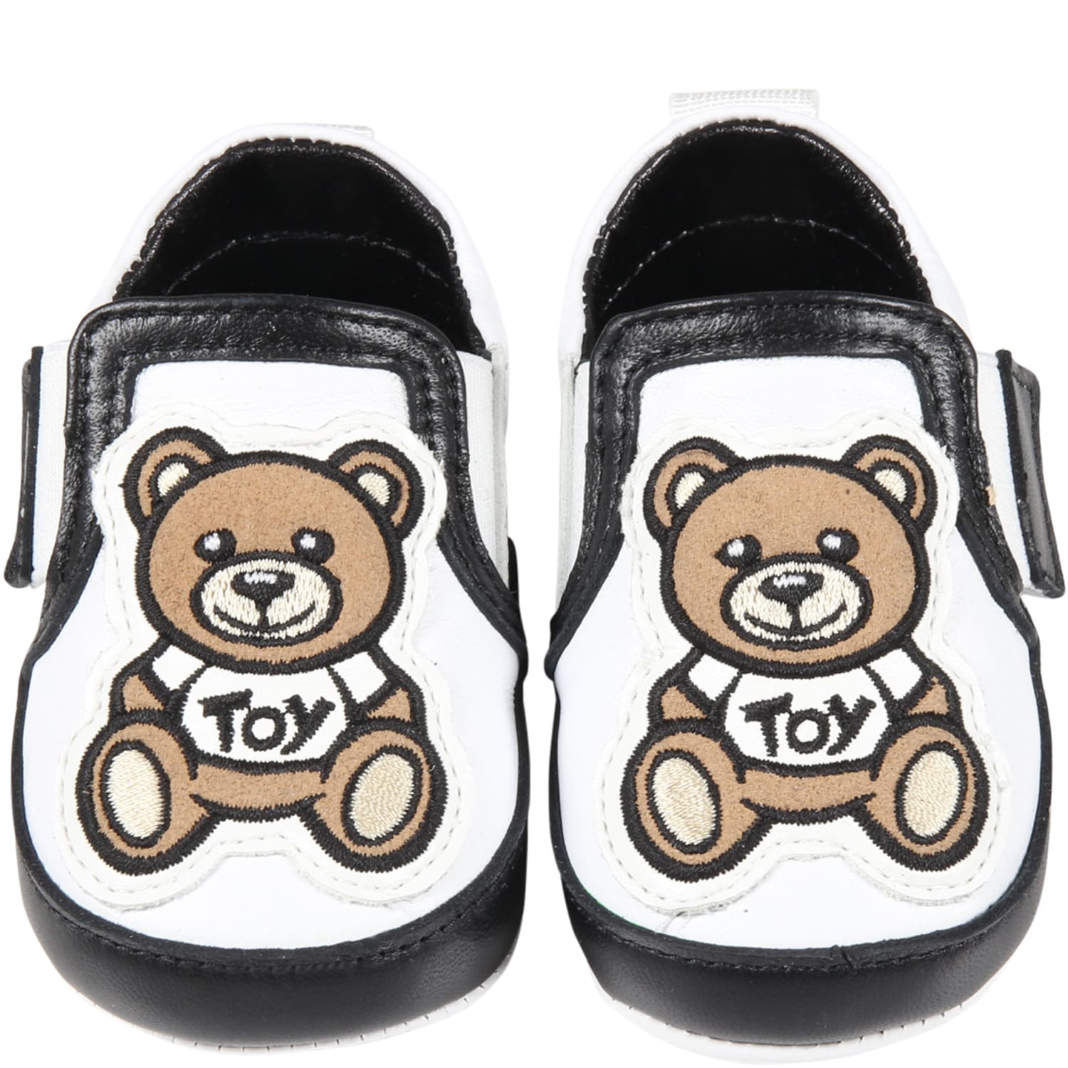 Moschino White Sneakers For Baby Boy With Teddy Bear And Logo