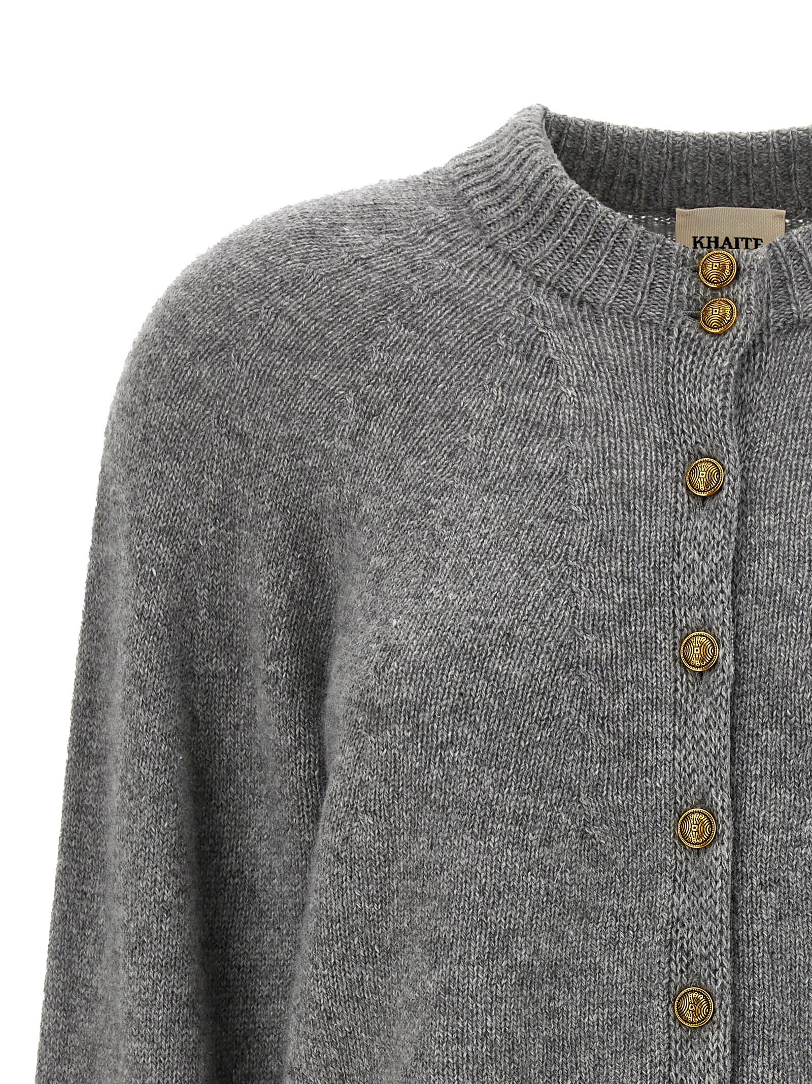 Shop Khaite Ambre Cardigan In Gray