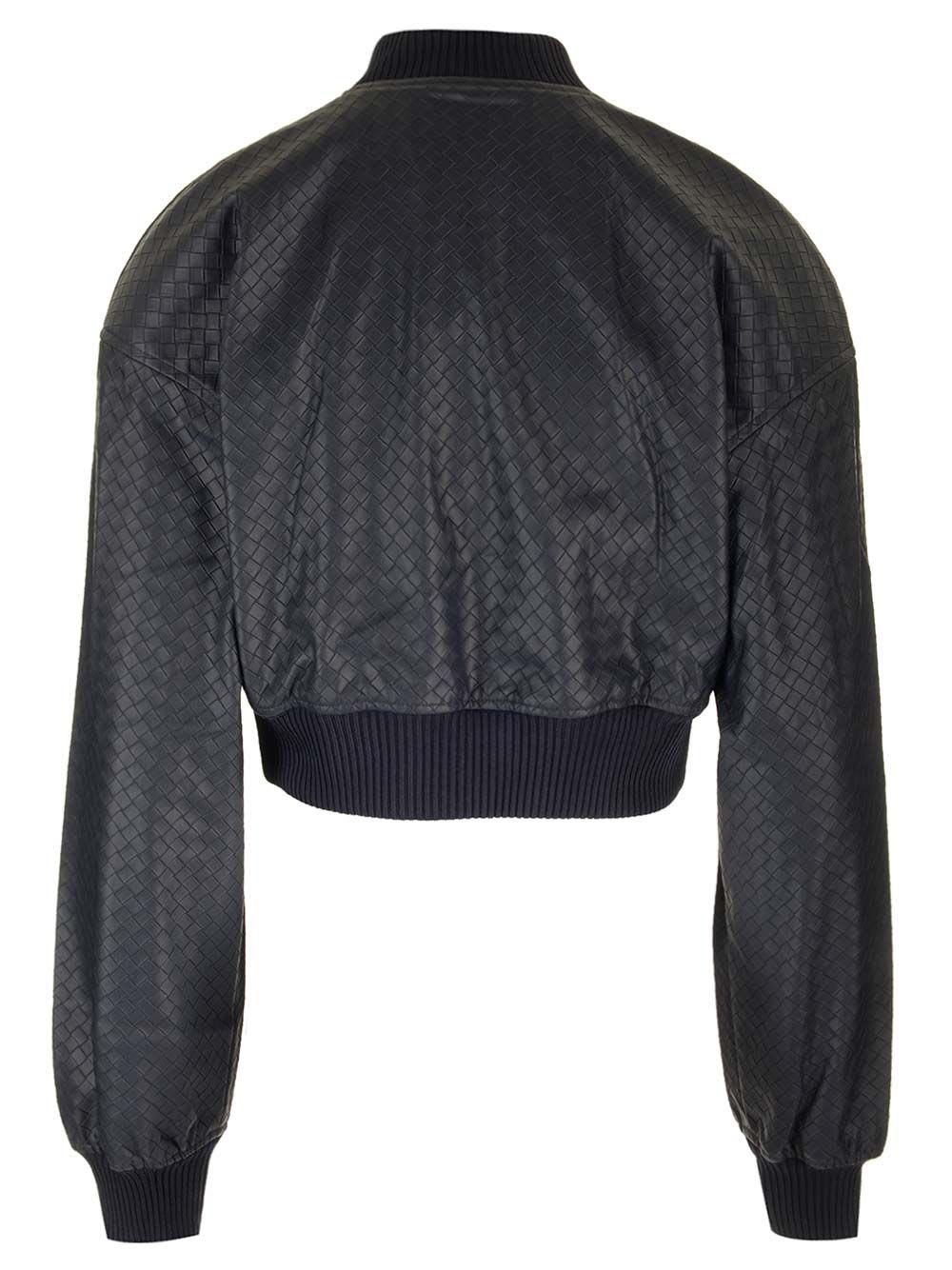 Shop Rotate Birger Christensen Cropped Braided Jacket In Blue