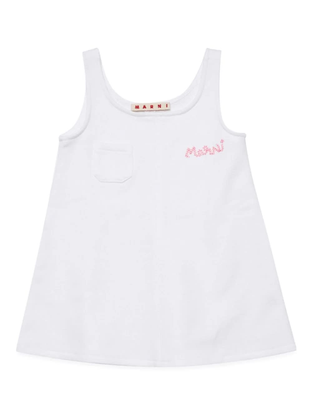 Marni Babies' Abito Con Logo In White