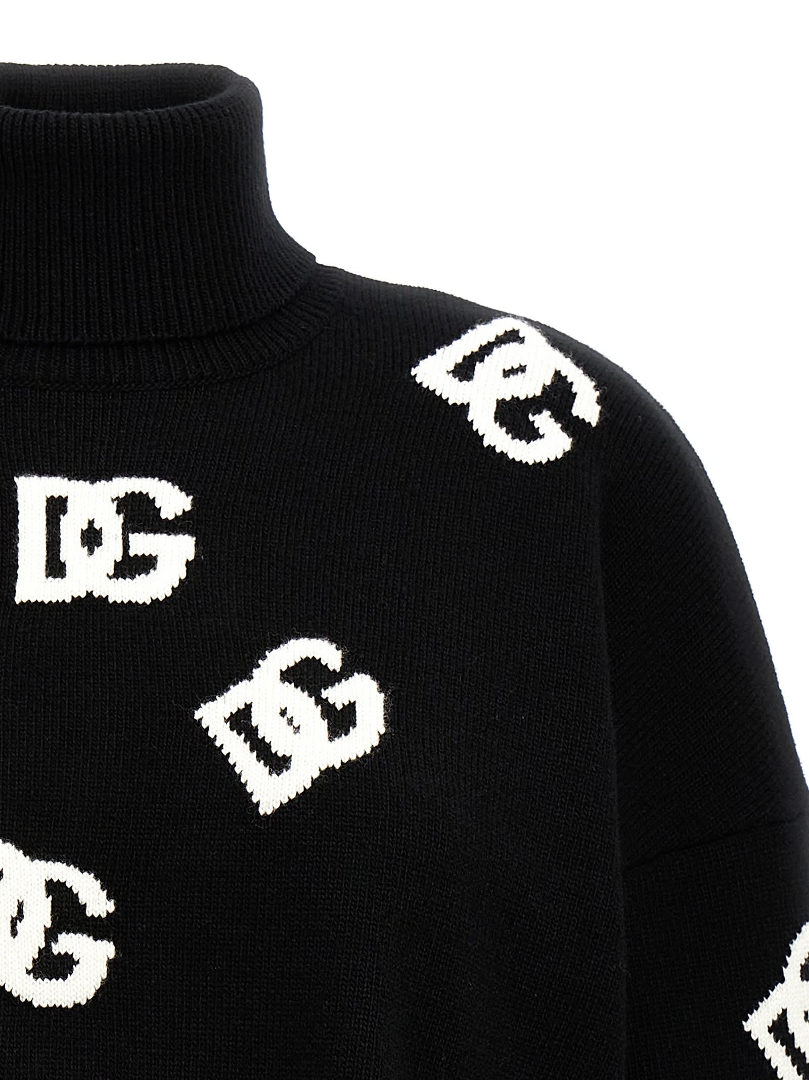 DOLCE & GABBANA JACQURD LOGO SWEATER 