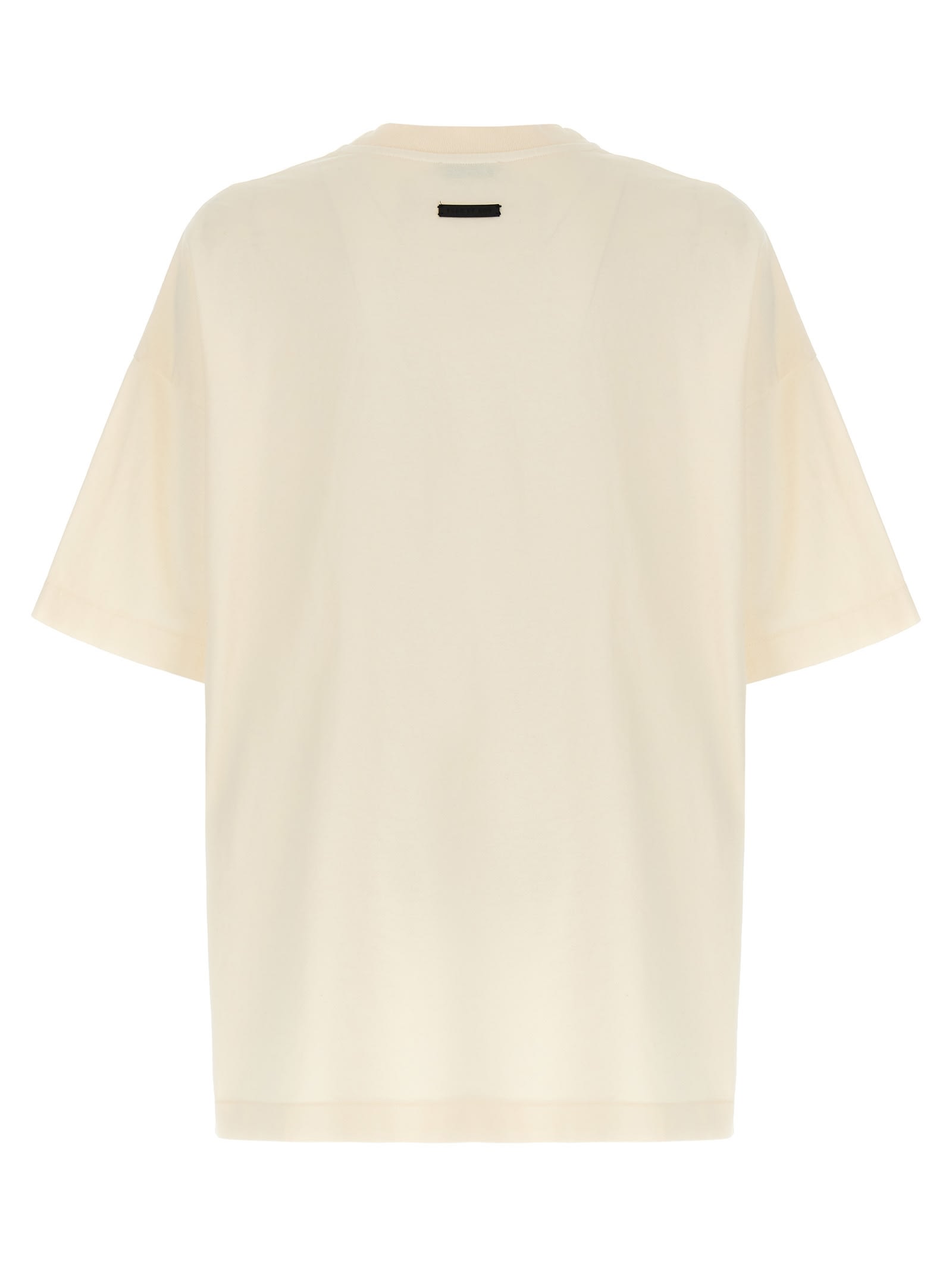 Shop Fear Of God Logo Print T-shirt In Beige