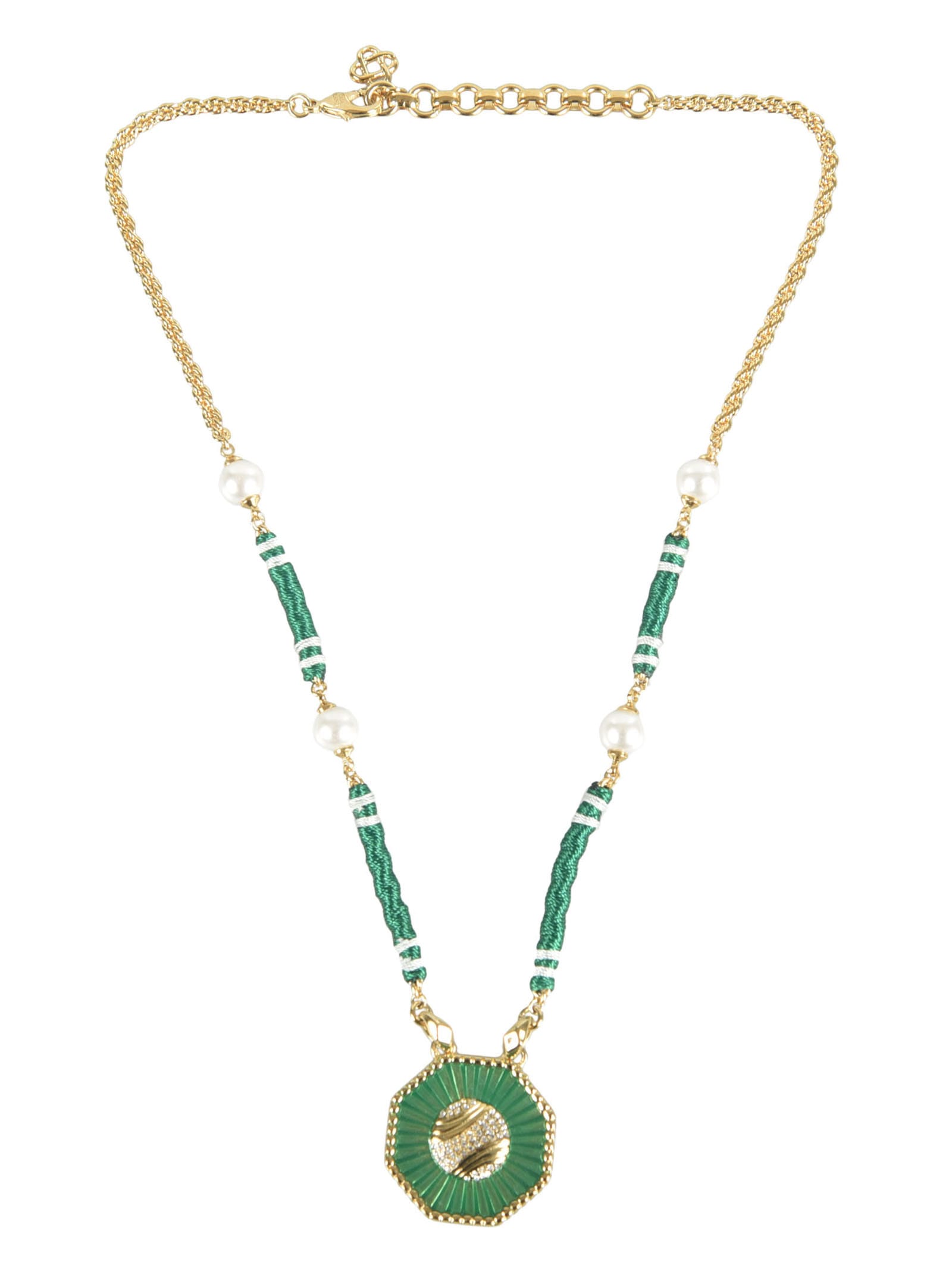 CASABLANCA SEMI-CHAIN EMBELLISHED NECKLACE