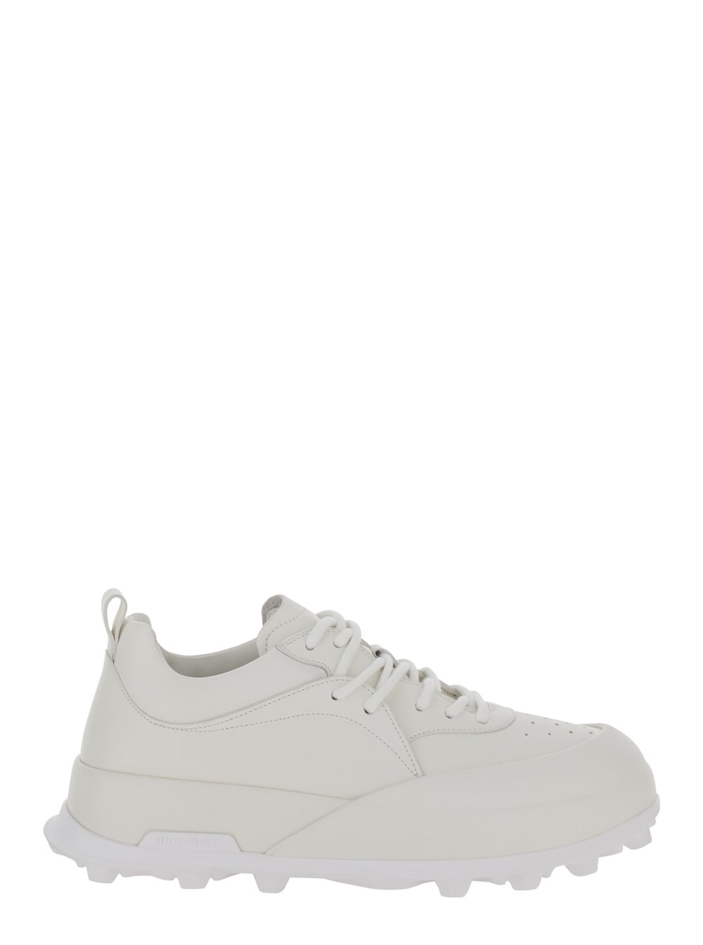 orb White Low Top Sneakers With Cleated Sole In Leather Man