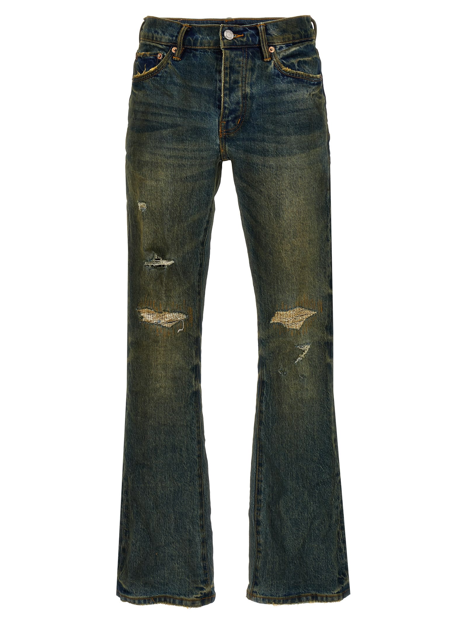 Shop Purple Brand Flared Vintage Afterglow Jeans In Blue