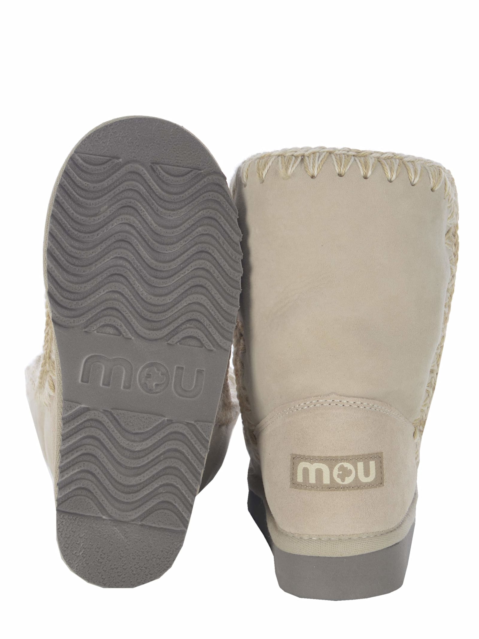 Shop Mou Boots  Eskimo 24 Made In Suede In Beige