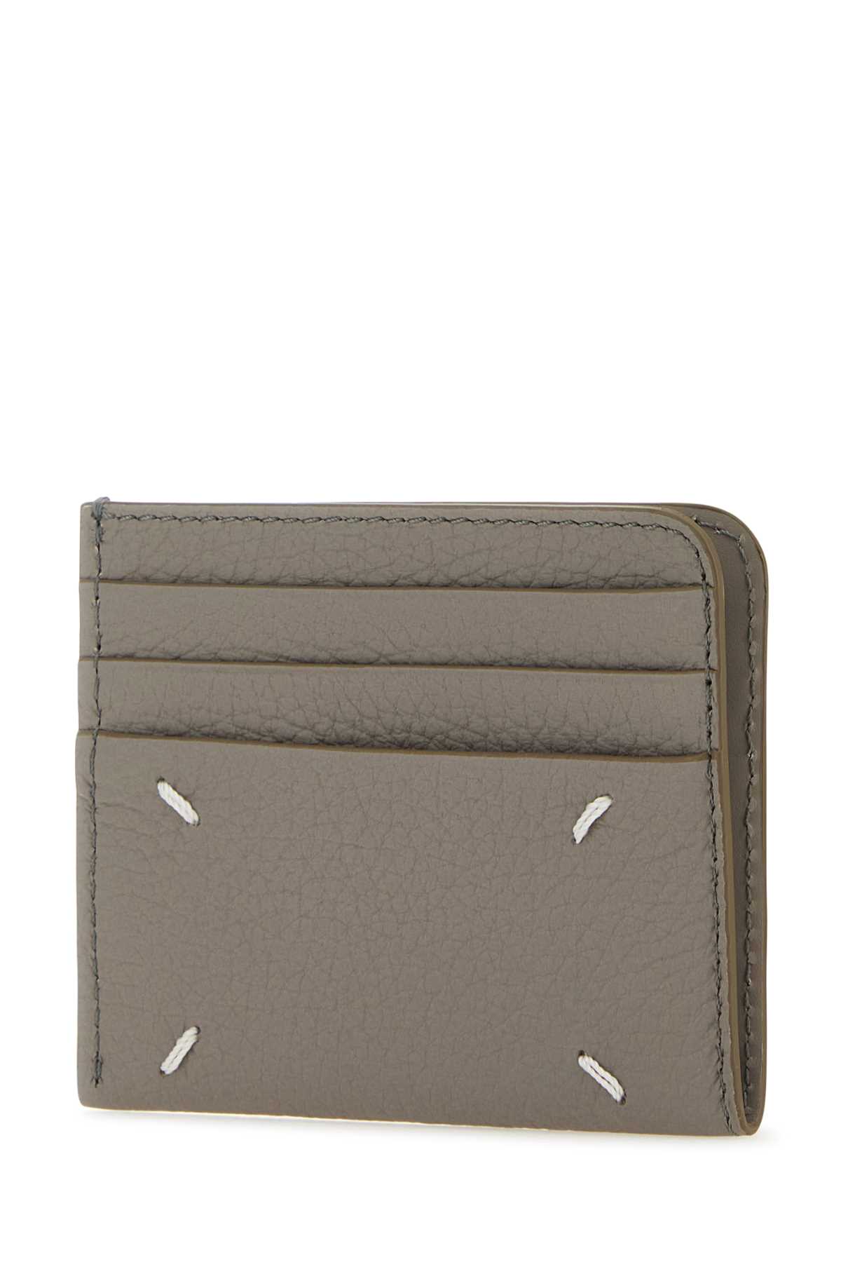Shop Maison Margiela Dove Grey Leather Card Holder In Smoke