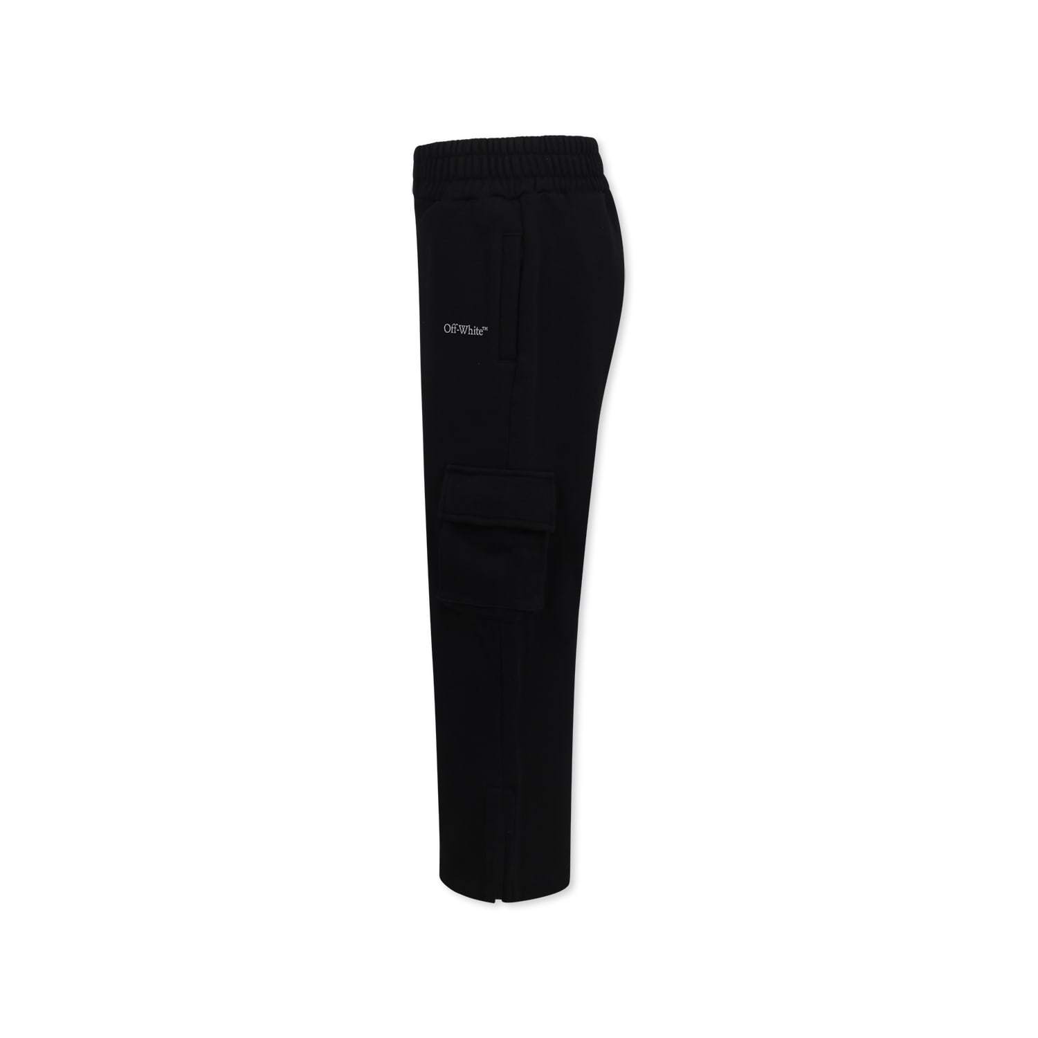Off-white Black Trousers For Girl With Logo In Black