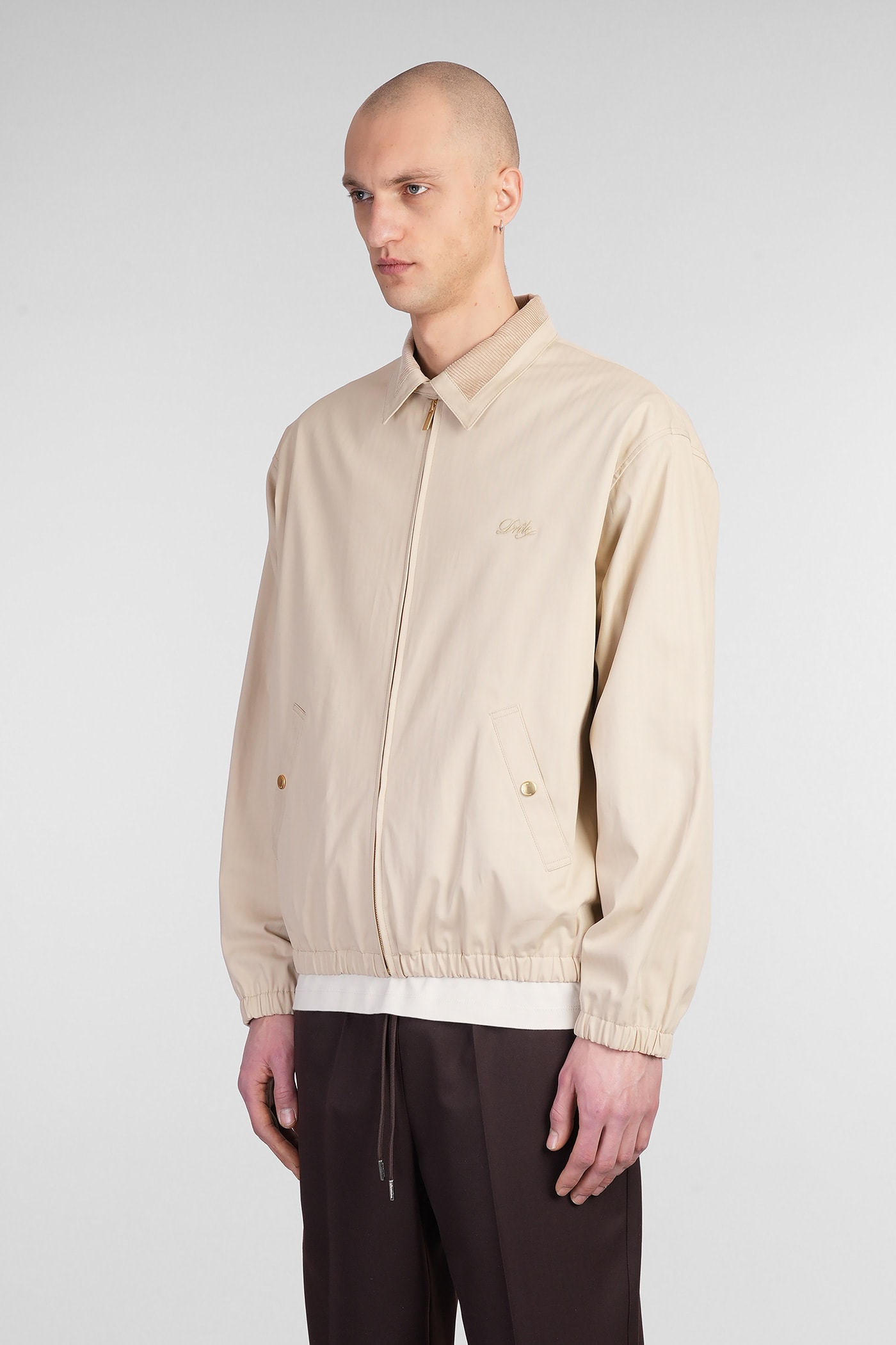 Drôle De Monsieur Casual Jacket In Beige Cotton In Neutral