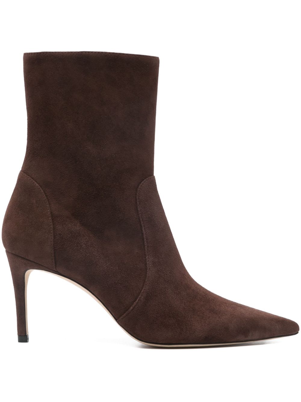 Stuart Weitzman 80mm Pointed-toe Zip Boots In Brown