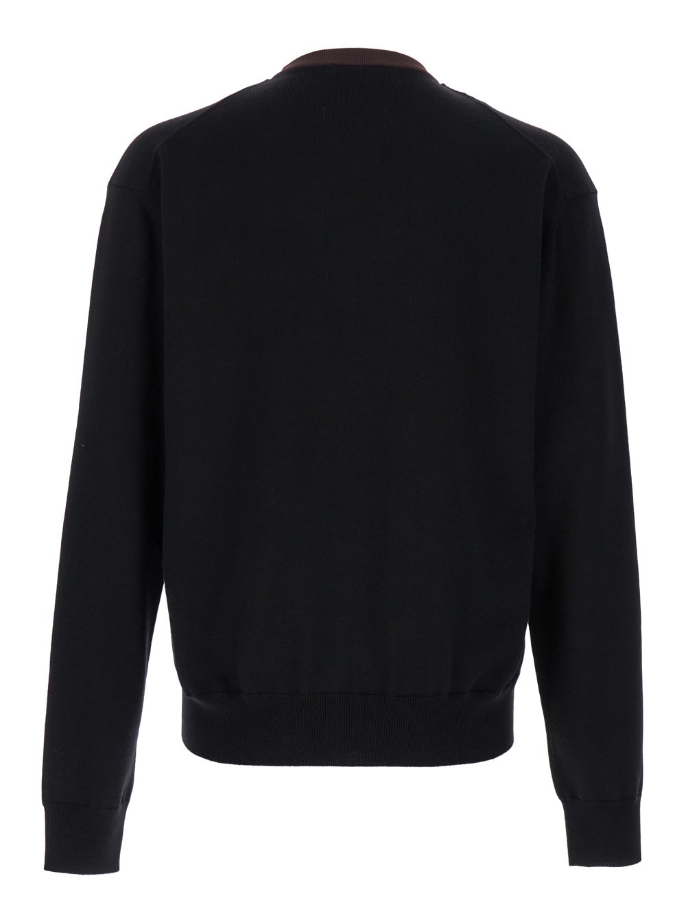 Shop Jil Sander Black And Brown Double-neck Sweater In Wool Man