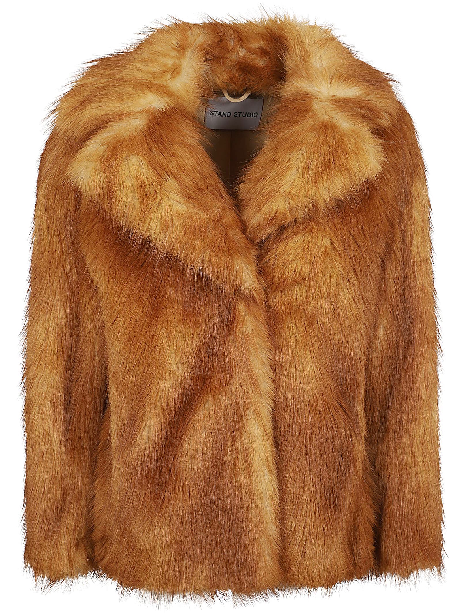 Shop Stand Studio Janice Jacket Faux Fur Red Fox 70 Cm In Natural