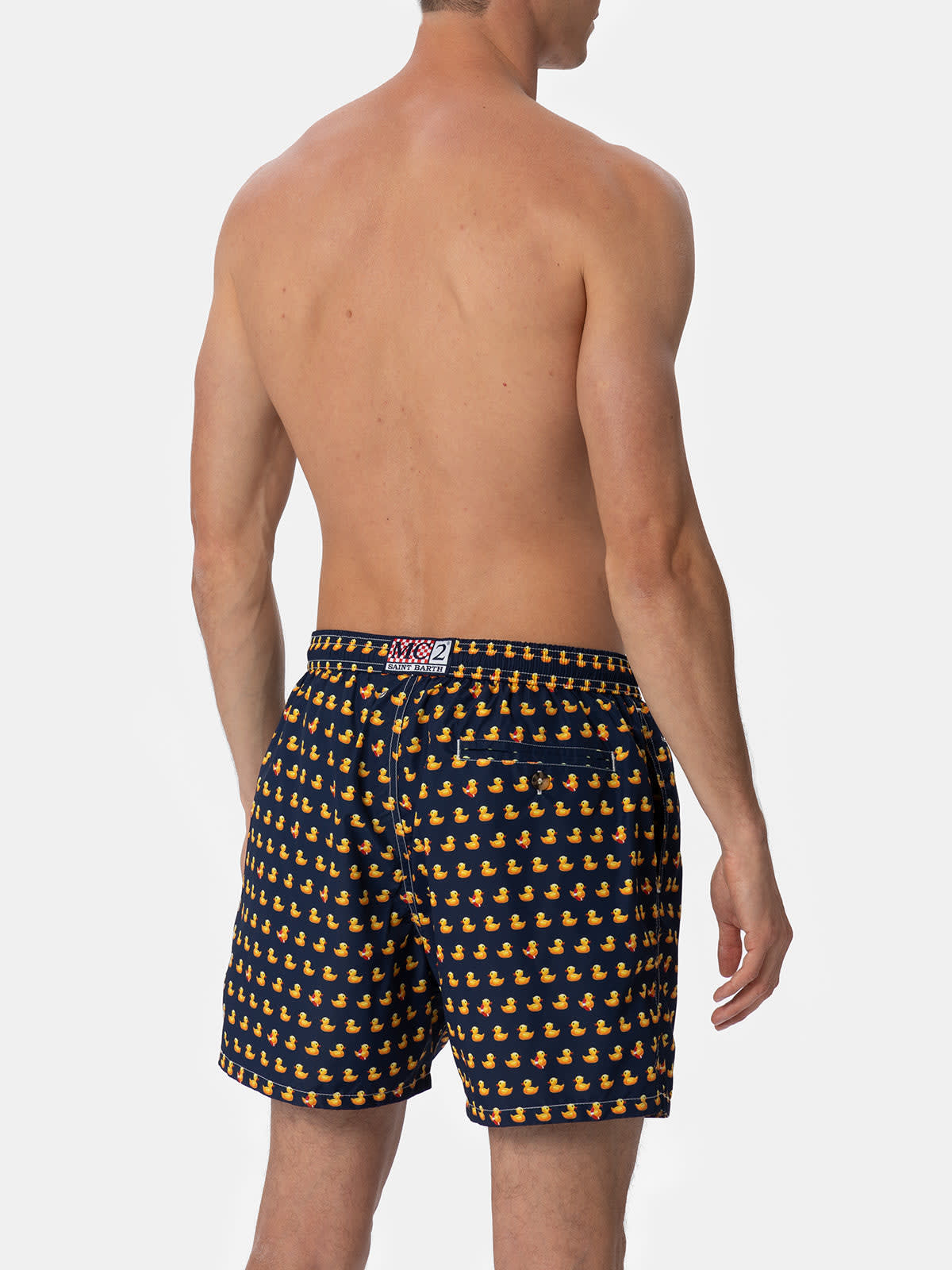 MC2 SAINT BARTH MAN LIGHTWEIGHT FABRIC SWIM-SHORTS LIGHTING MICRO FANTASY WITH DUCKY PRINT