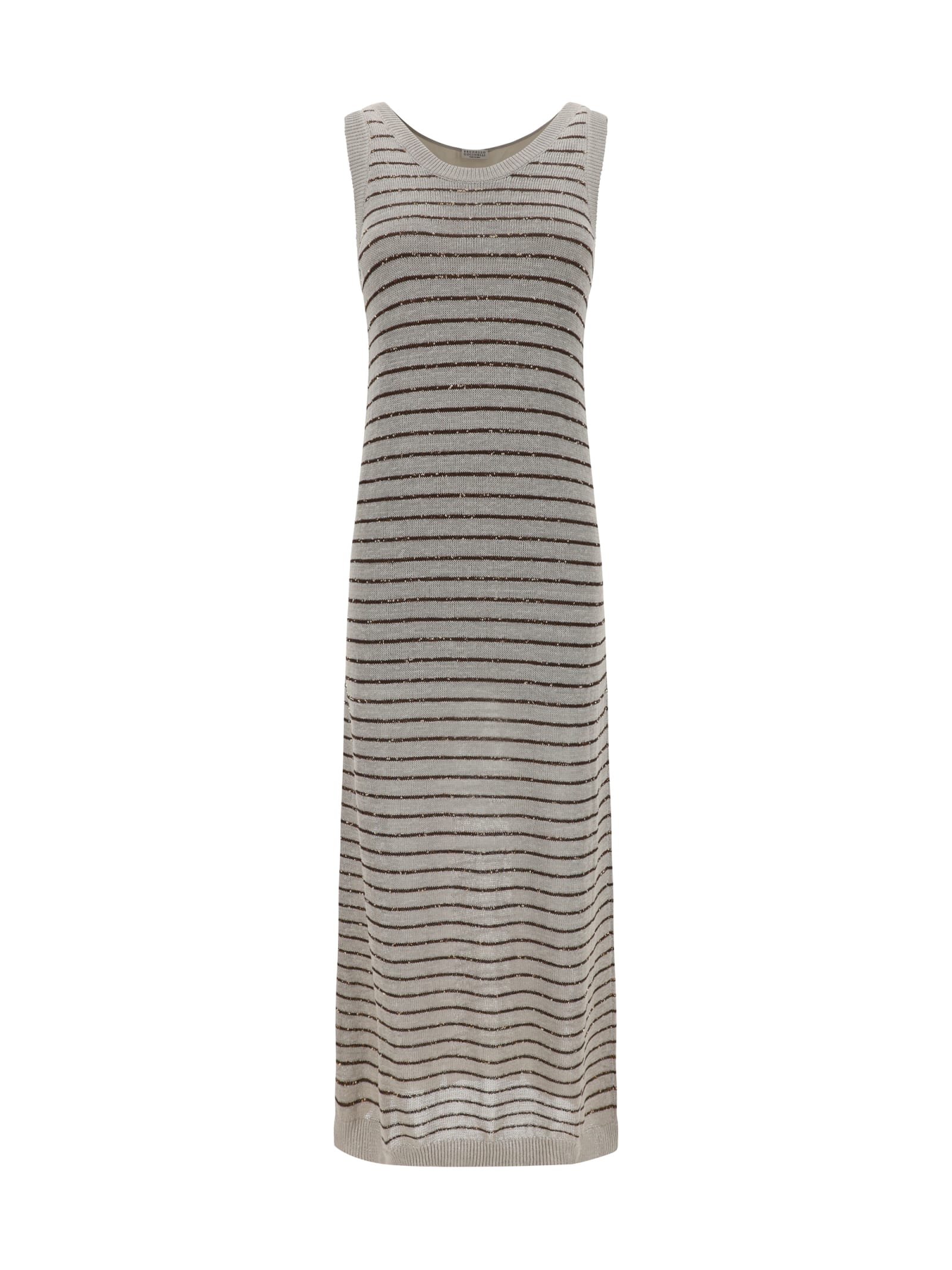 Sequin Striped Long Dress