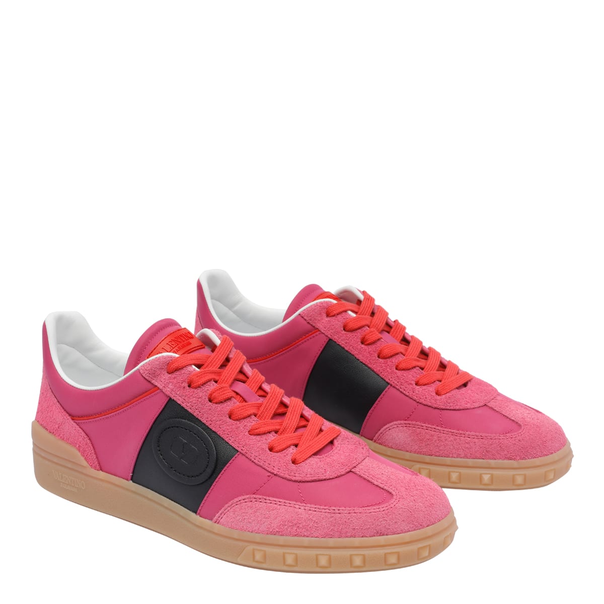 Valentino Lace-up Low-cut Casual Shoes In Pink