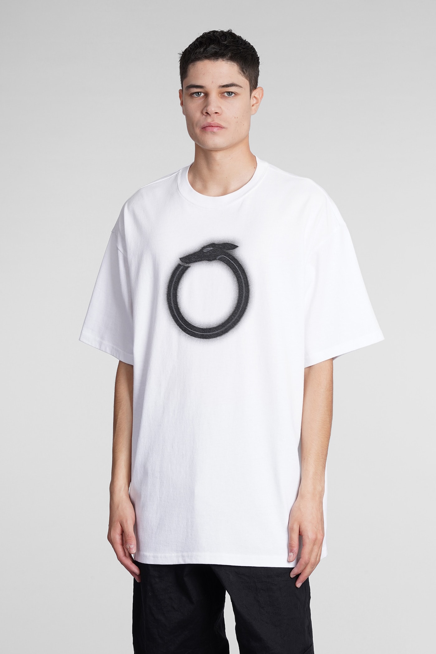 Trussardi White Printed Cotton T-shirt In White