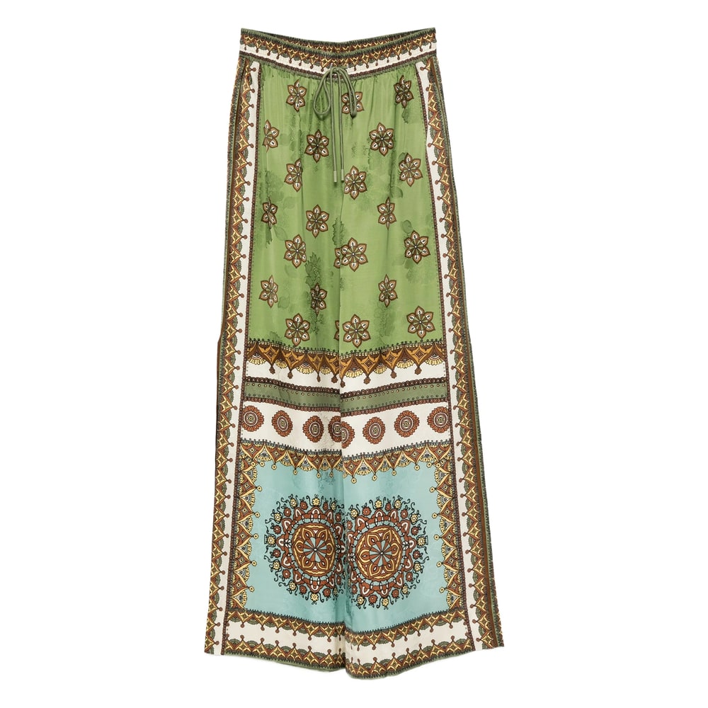 Alemais Contina Printed Jacquard Wide-leg Pants In Multi