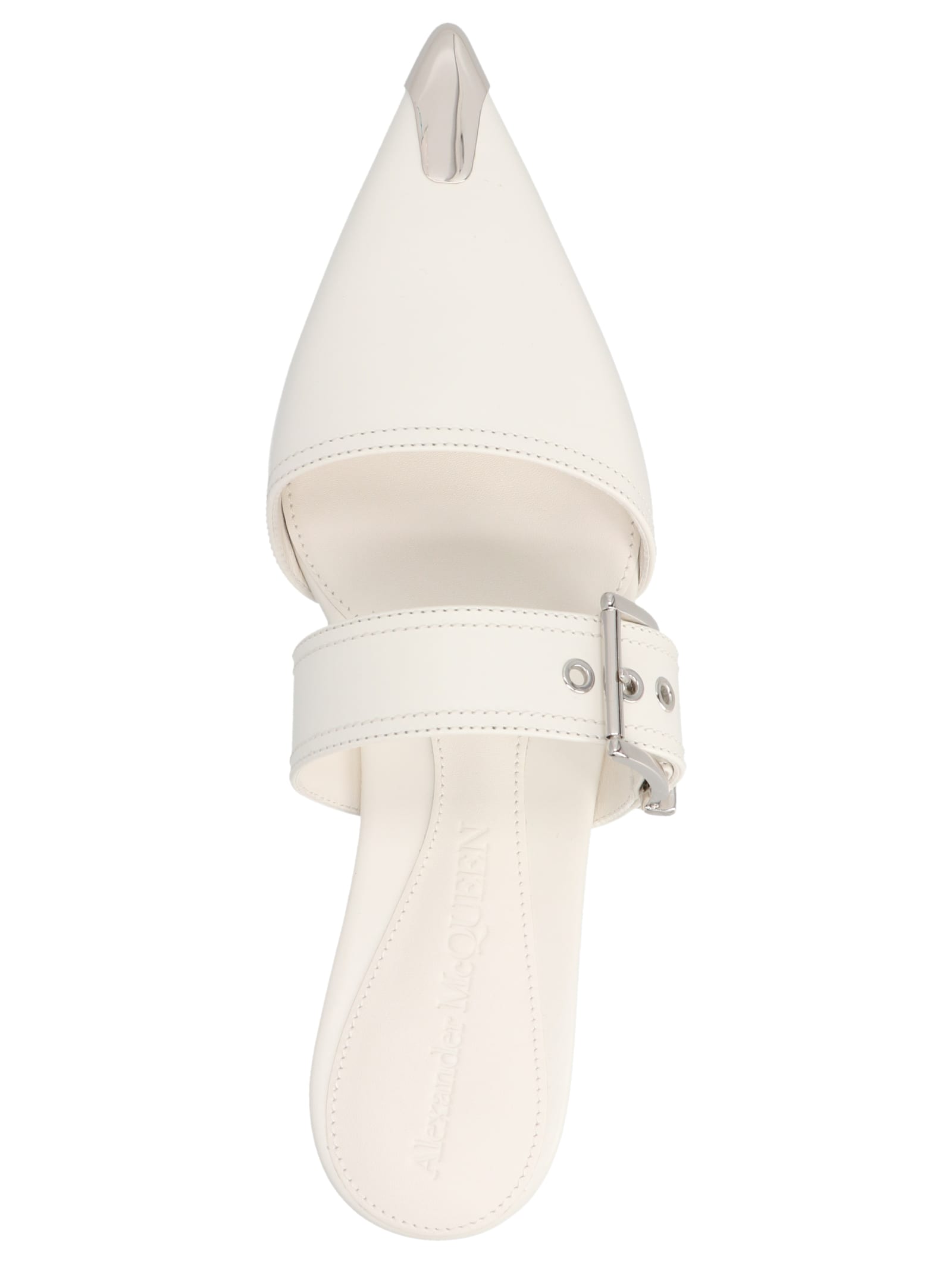 Shop Alexander Mcqueen Punk Mules In White