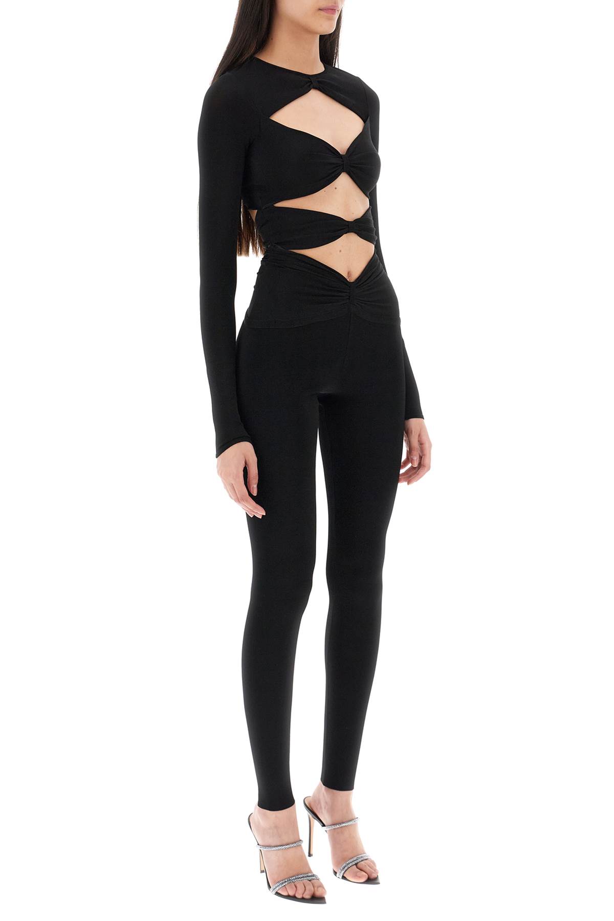 Shop Roberto Cavalli Long-sleeved Jumpsuit With Cut-outs In Black (black)