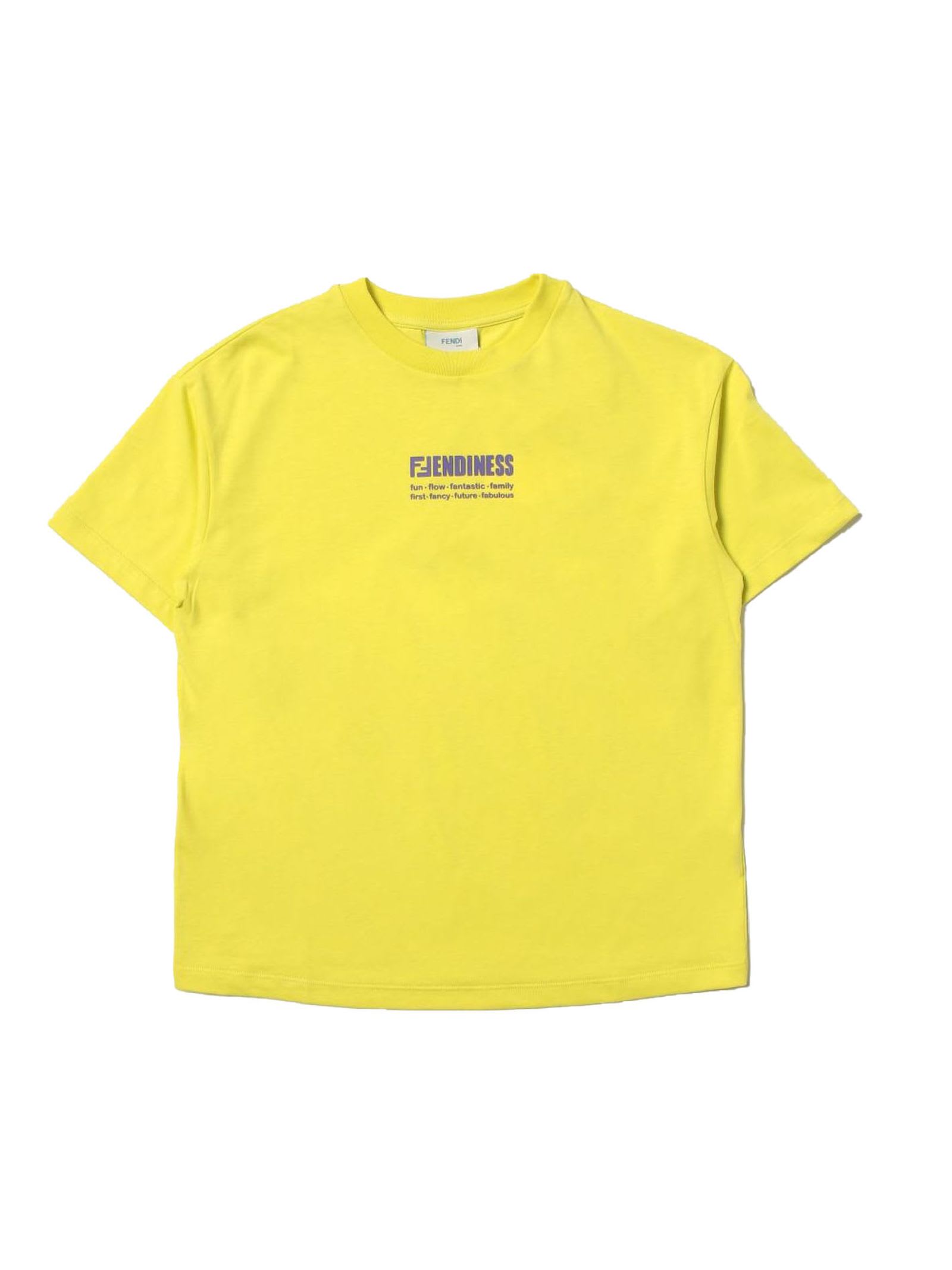 Fendi Yellow Cotton Tshirt