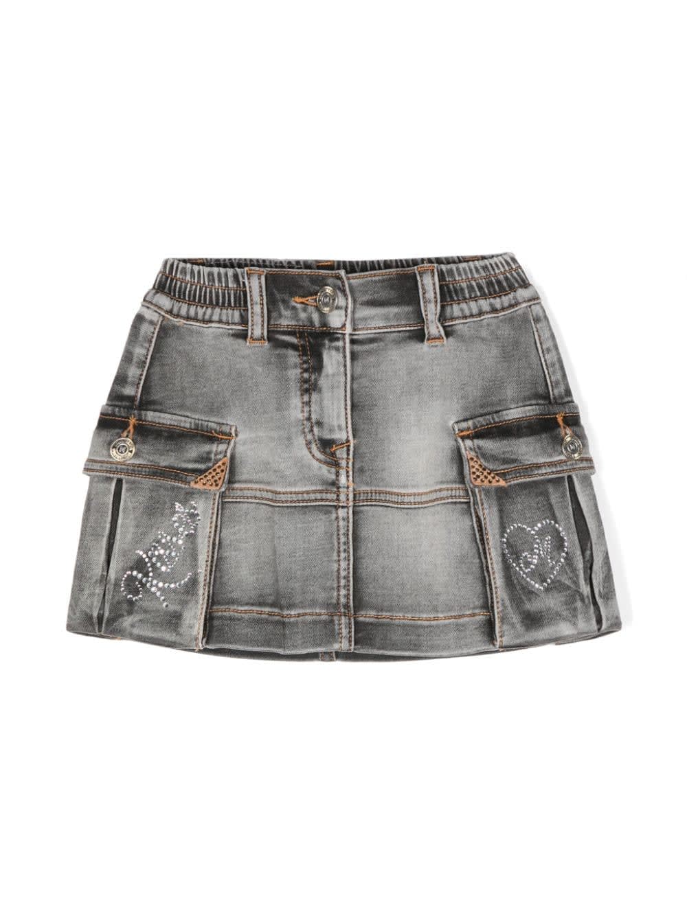 MONNALISA GRAY DENIM SKIRT GIRL 