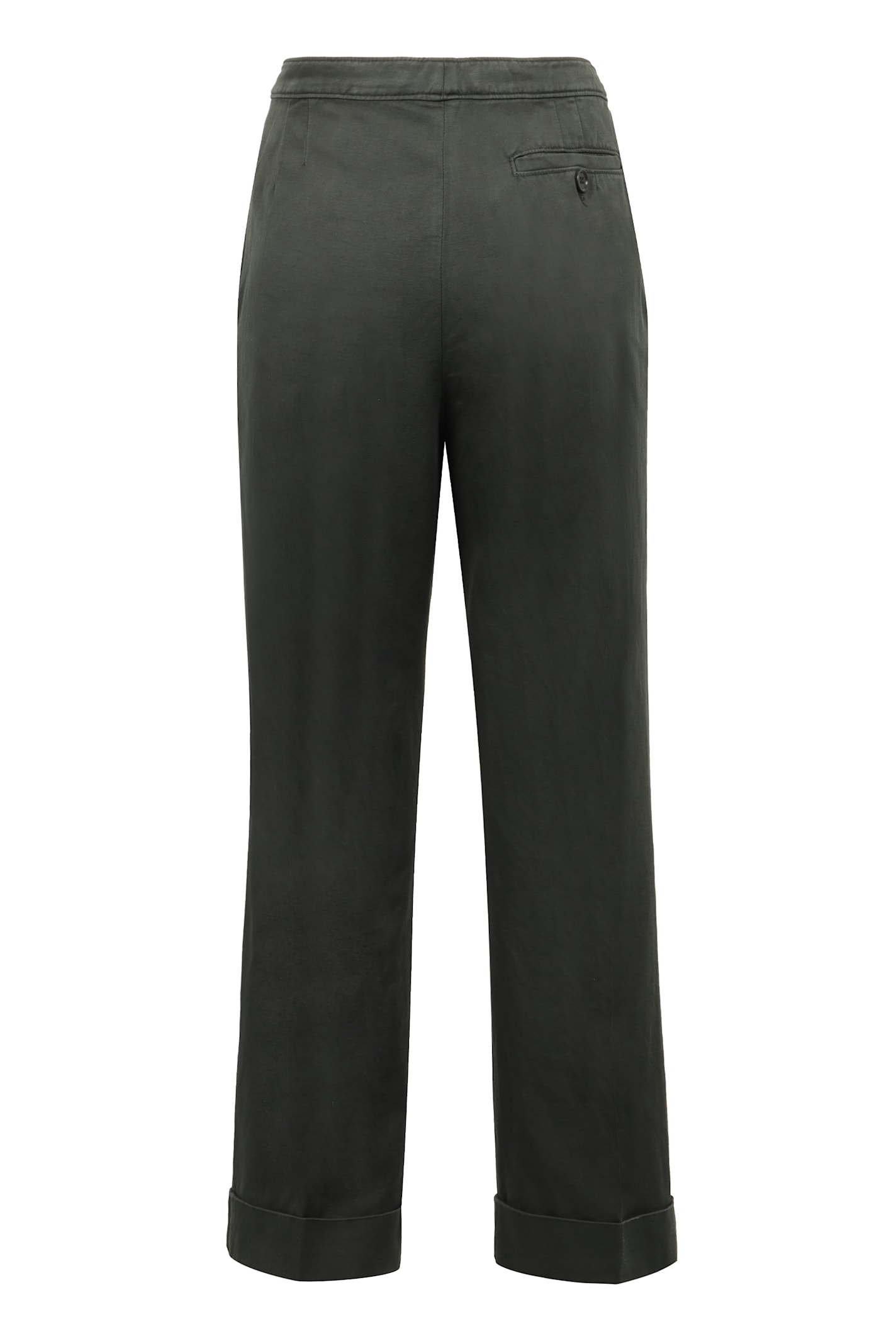 Shop Aspesi Cotton-linen Trousers In Green