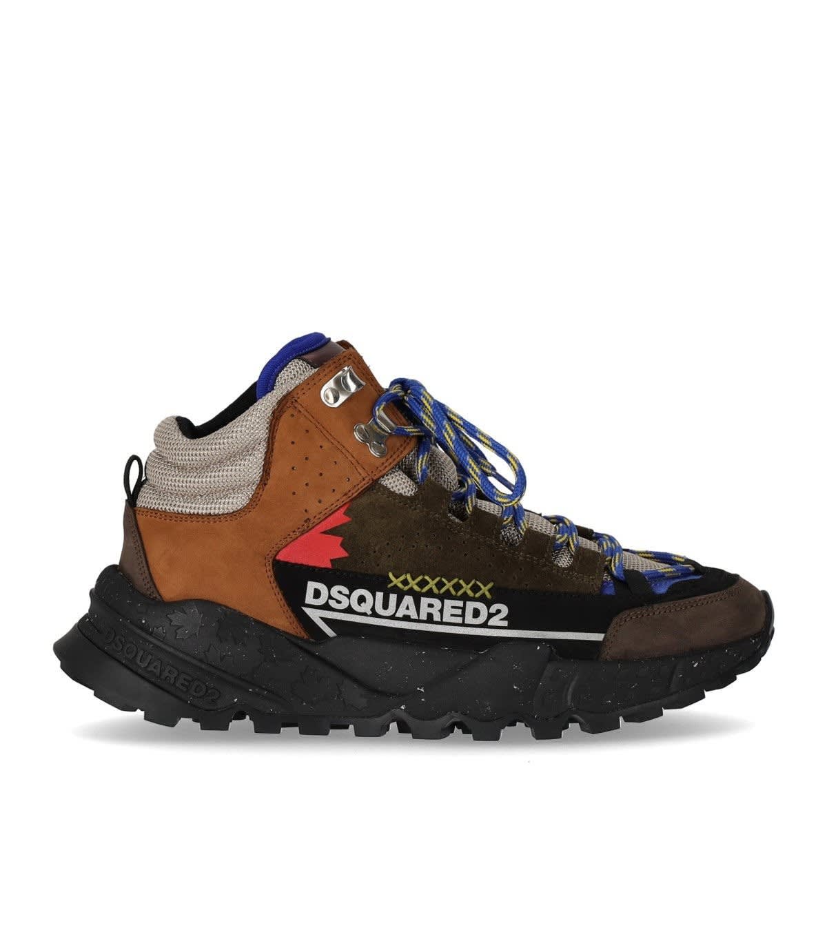 Dsquared2 Free Military Green Brown Sneaker In Militare