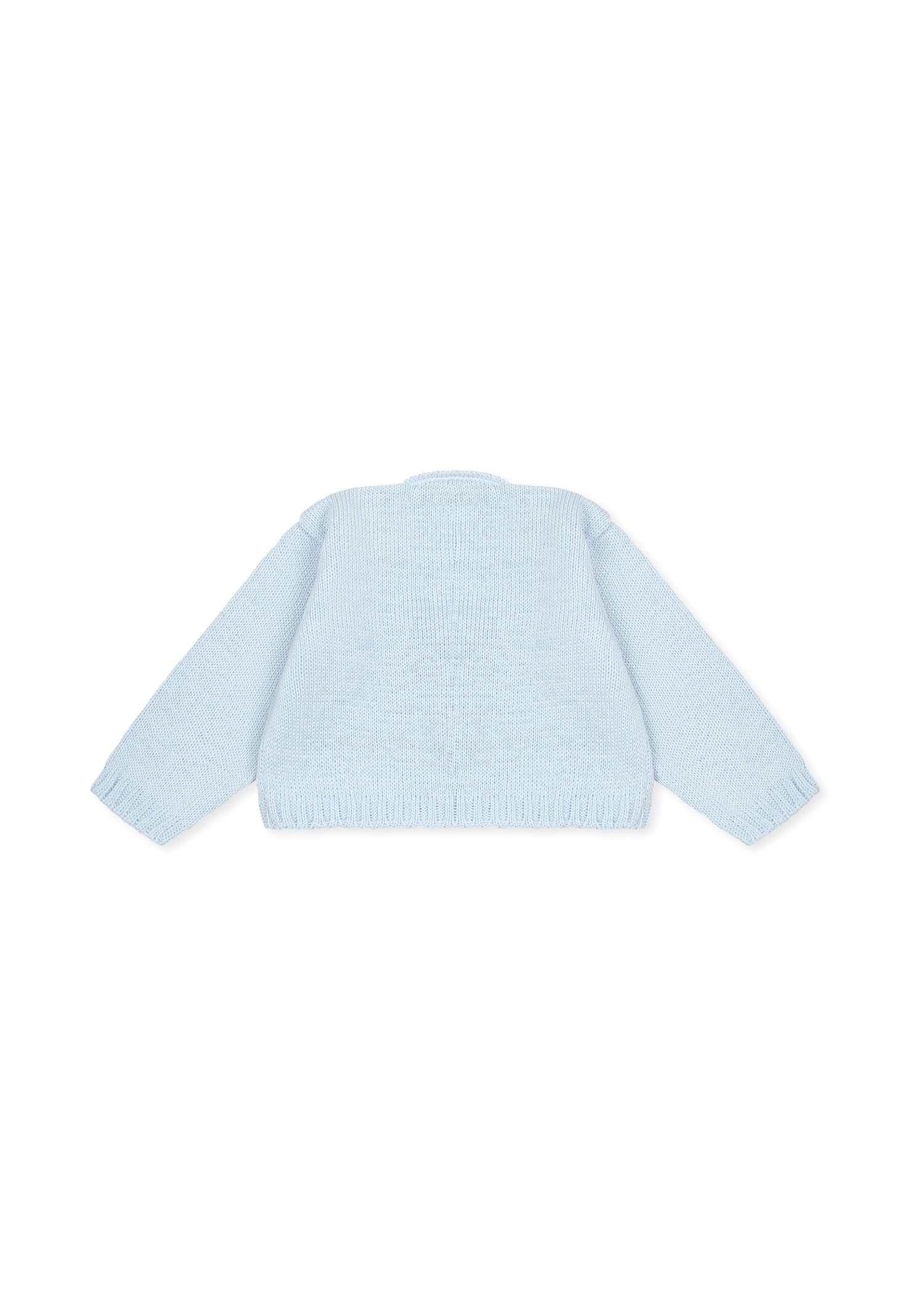 Little Bear Light Blue Cardigan For Baby Boy In Light Blue