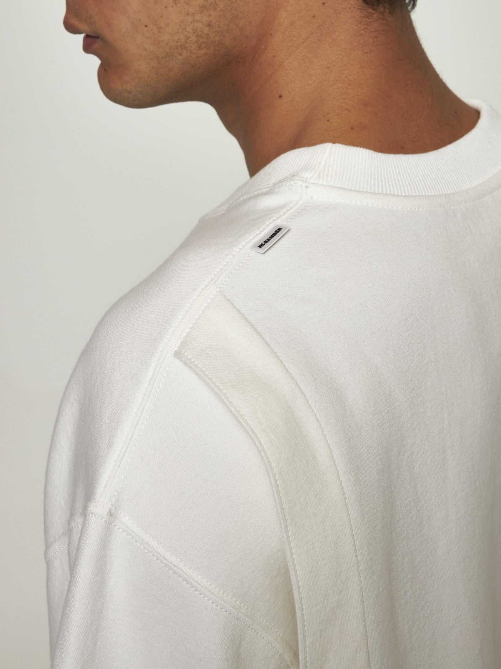 Jil Sander White Cotton Short-sleeved Sweatshirt In Optic White