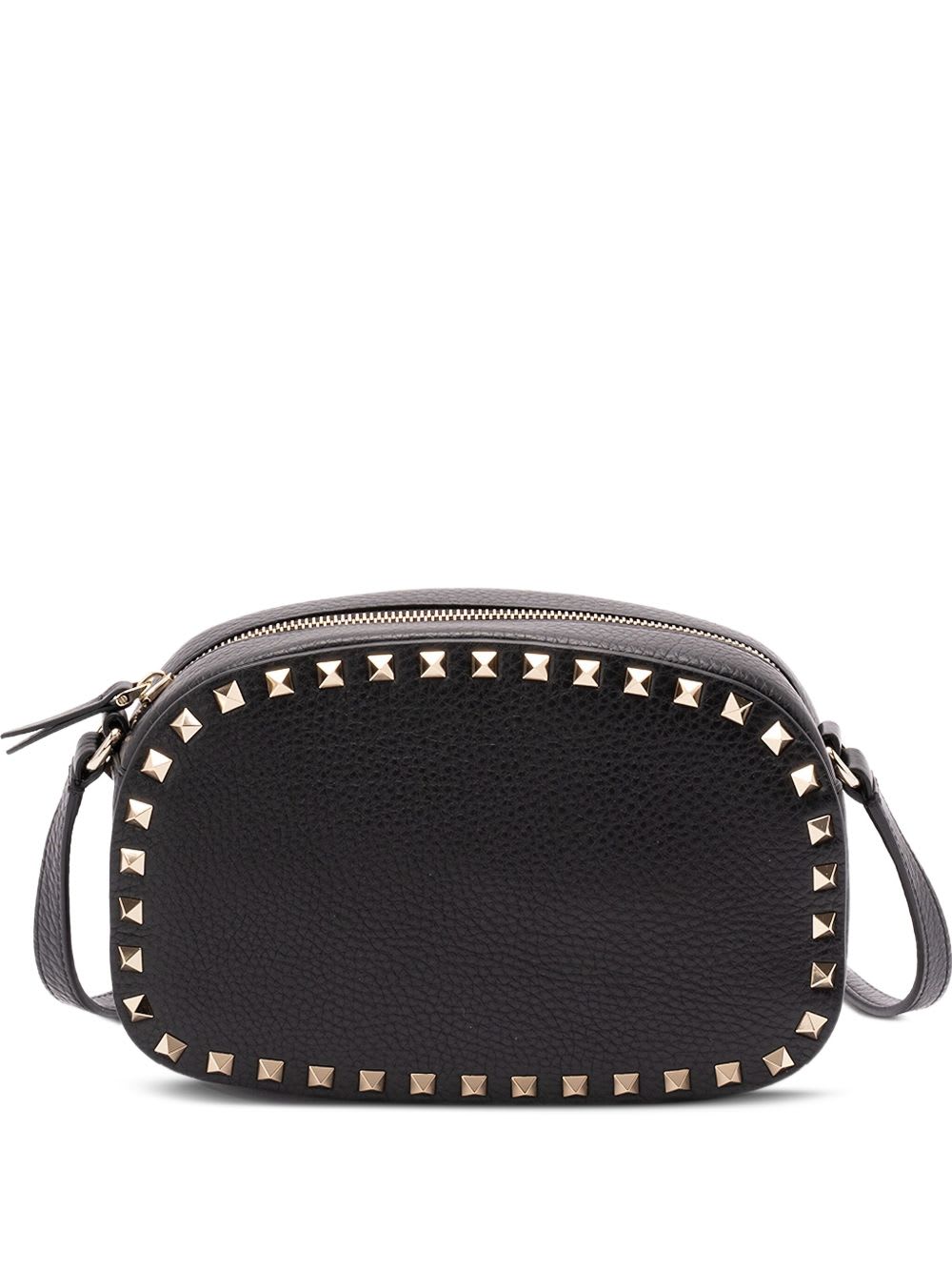 Valentino Borsa A Tracolla Rockstud In Pelle Nera Donna In Black